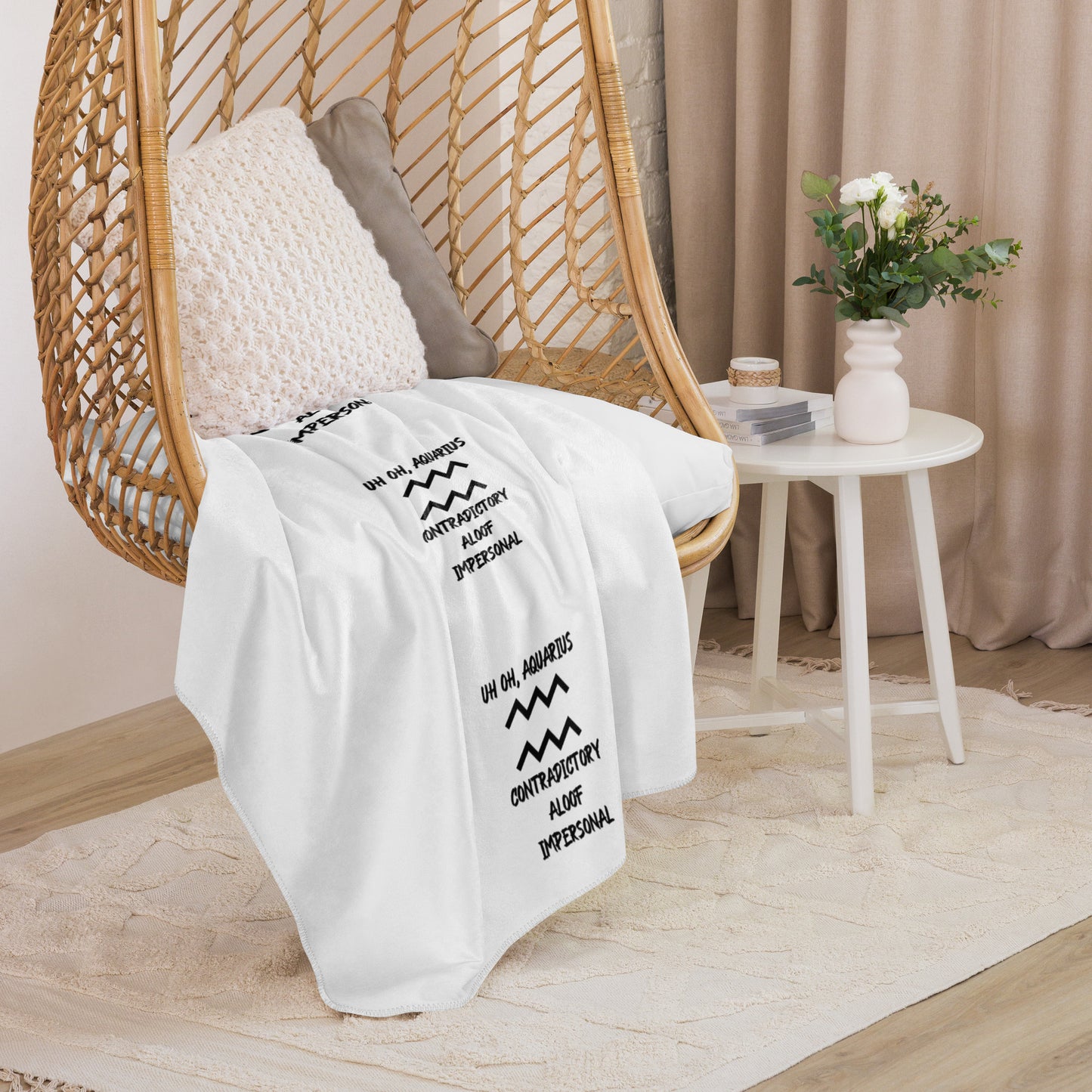 “Uh Oh, Aquarius” Sherpa Blanket