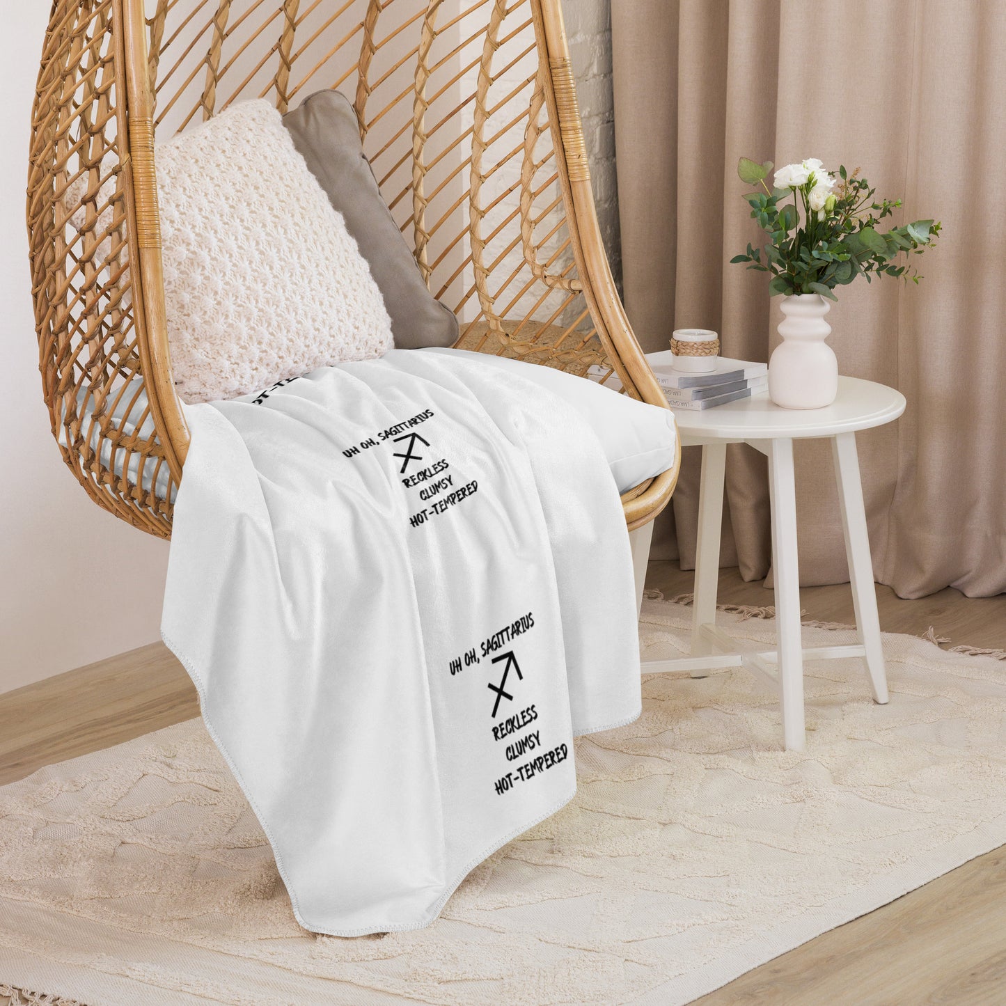 “Uh Oh, Sagittarius” Sherpa Blanket