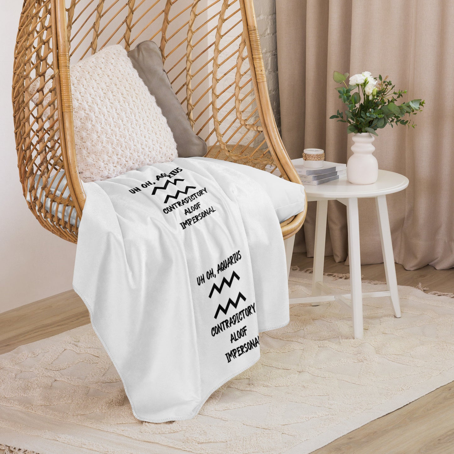 “Uh Oh, Aquarius” Sherpa Blanket