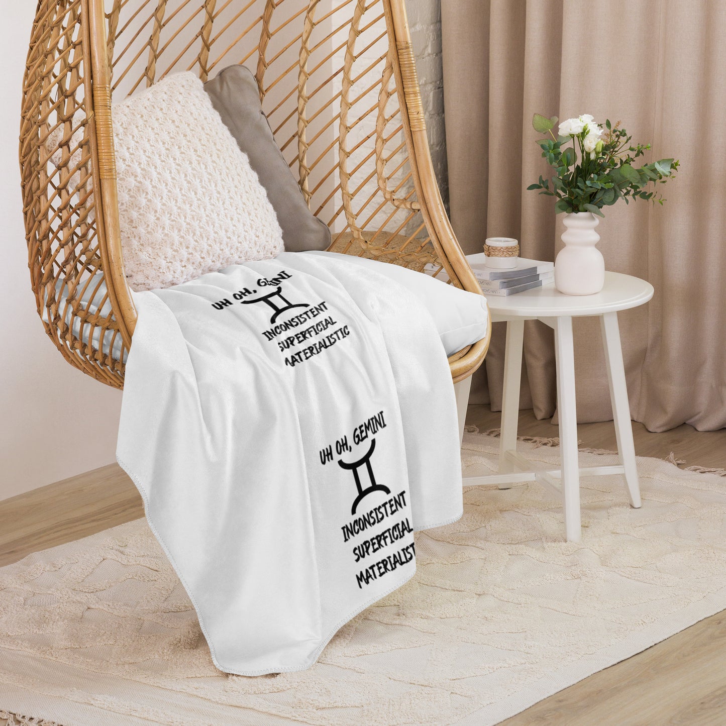“Uh Oh, Gemini” Sherpa Blanket