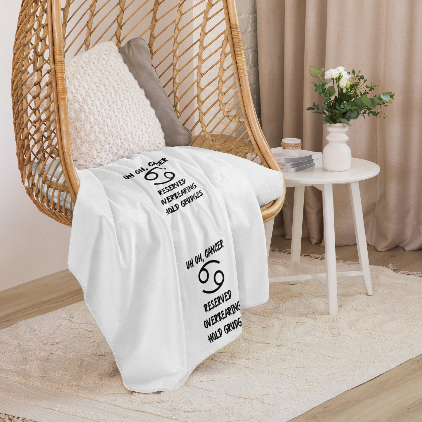 “Uh Oh, Cancer” Sherpa Blanket