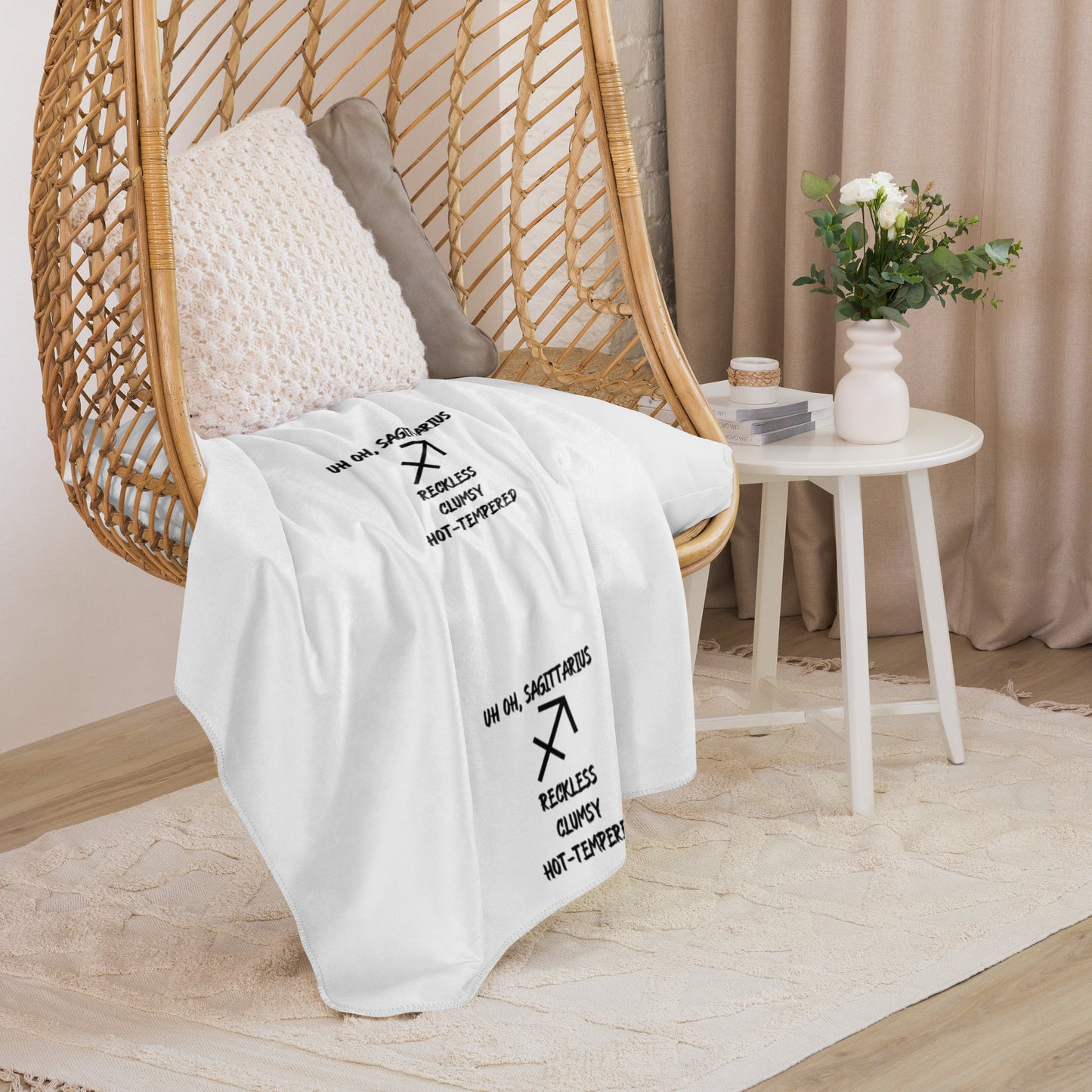“Uh Oh, Sagittarius” Sherpa Blanket