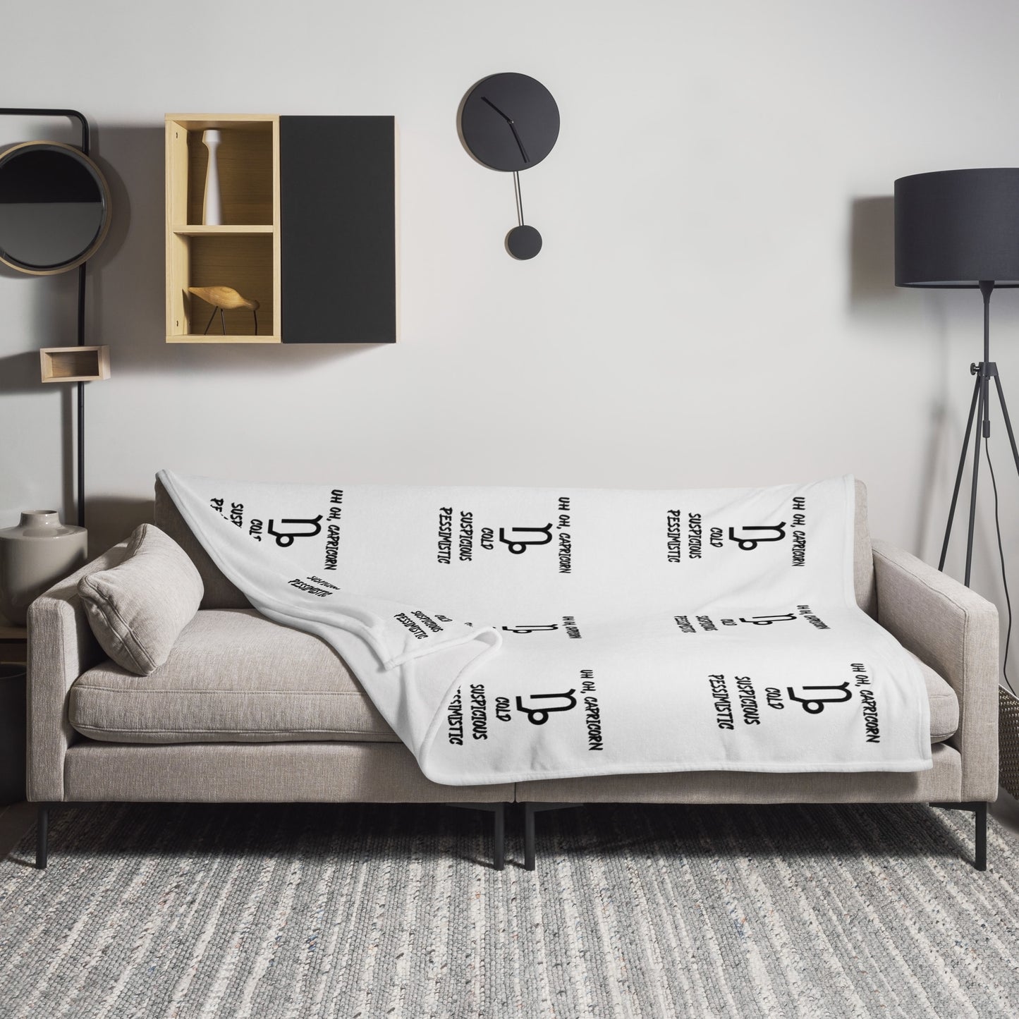 “Uh Oh, Capricorn” Throw Blanket