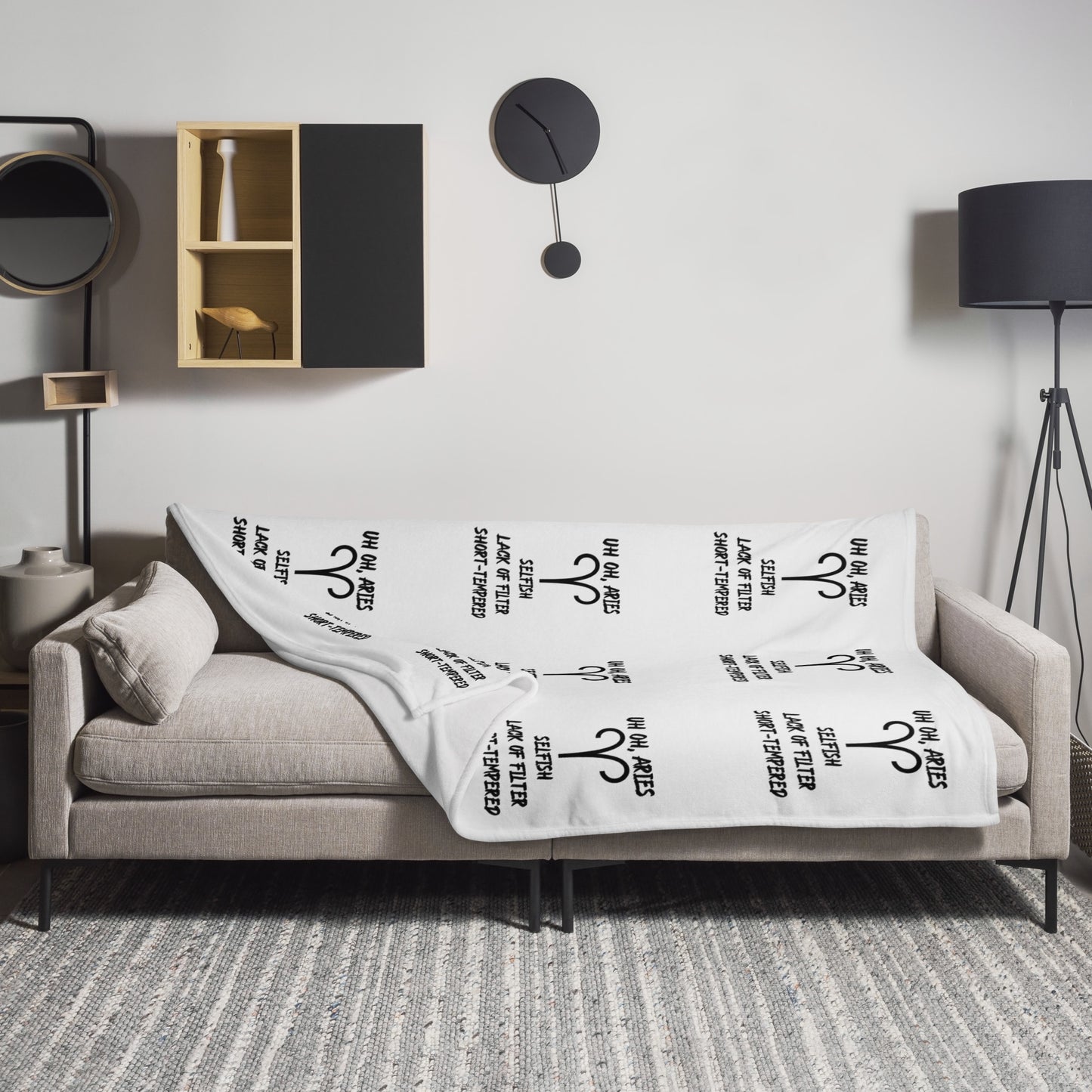 “Uh Oh, Aries” Throw Blanket