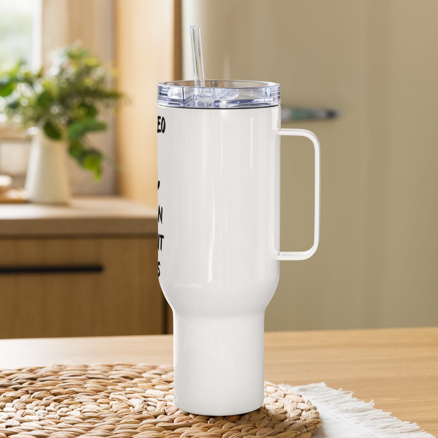 “Uh Oh, Leo” Travel Mug With A Handle