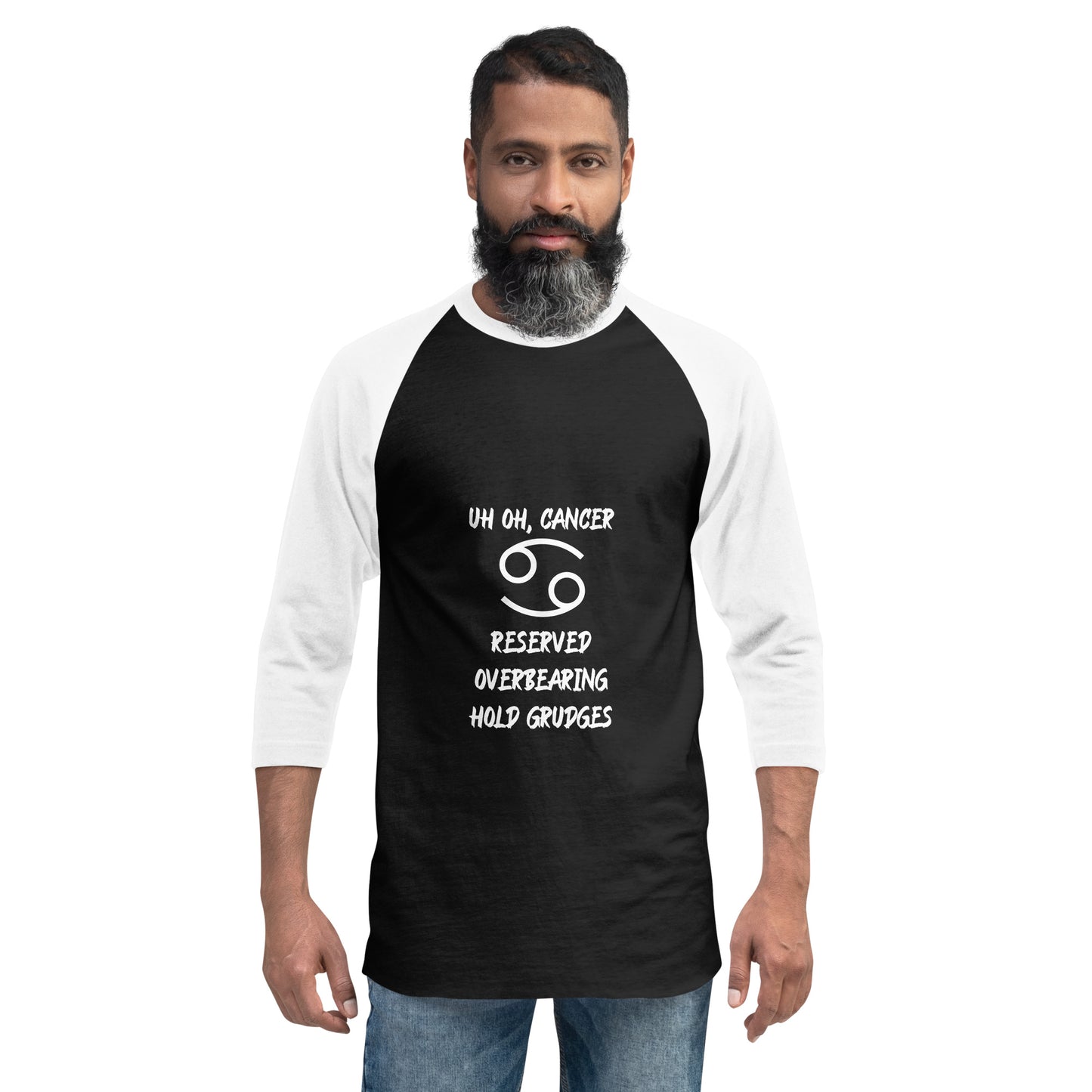 “Uh Oh, Cancer” Unisex 3/4 Sleeve Raglan Shirt