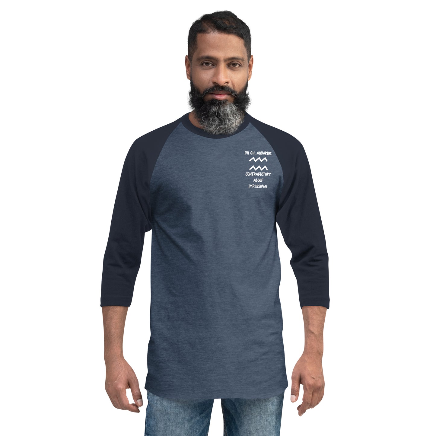 “Uh Oh, Aquarius” Unisex 3/4 Sleeve Raglan Shirt