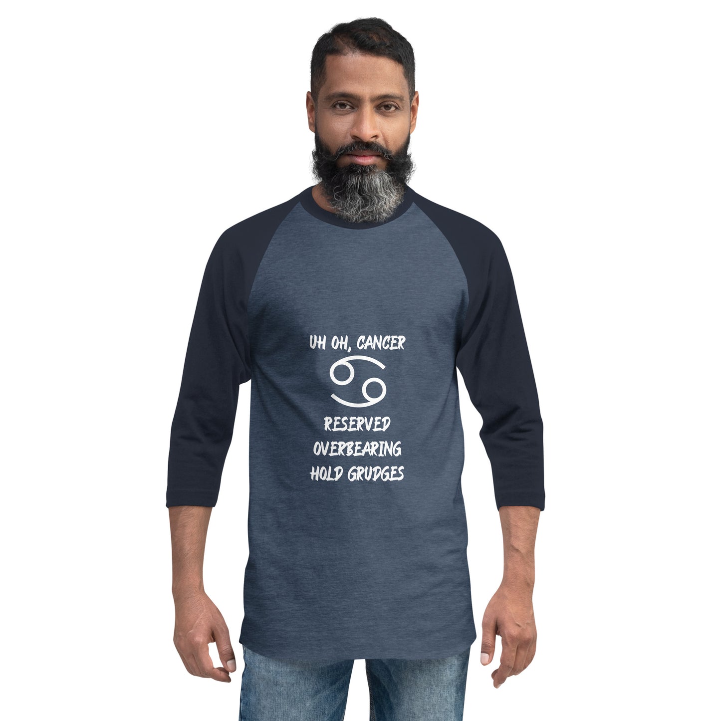 “Uh Oh, Cancer” Unisex 3/4 Sleeve Raglan Shirt