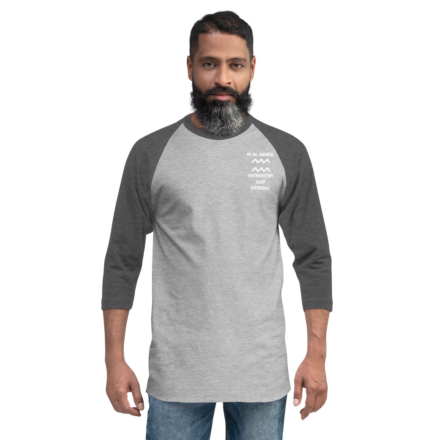 “Uh Oh, Aquarius” Unisex 3/4 Sleeve Raglan Shirt