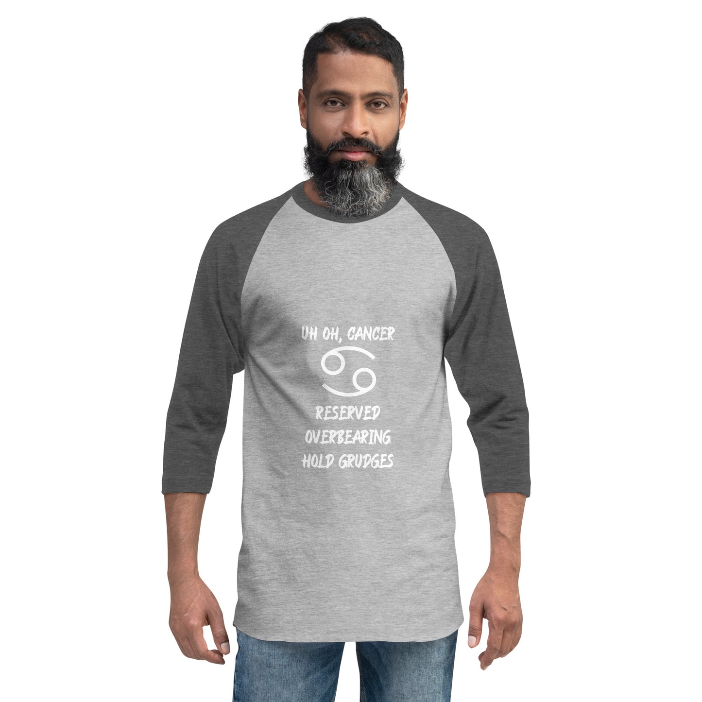 “Uh Oh, Cancer” Unisex 3/4 Sleeve Raglan Shirt