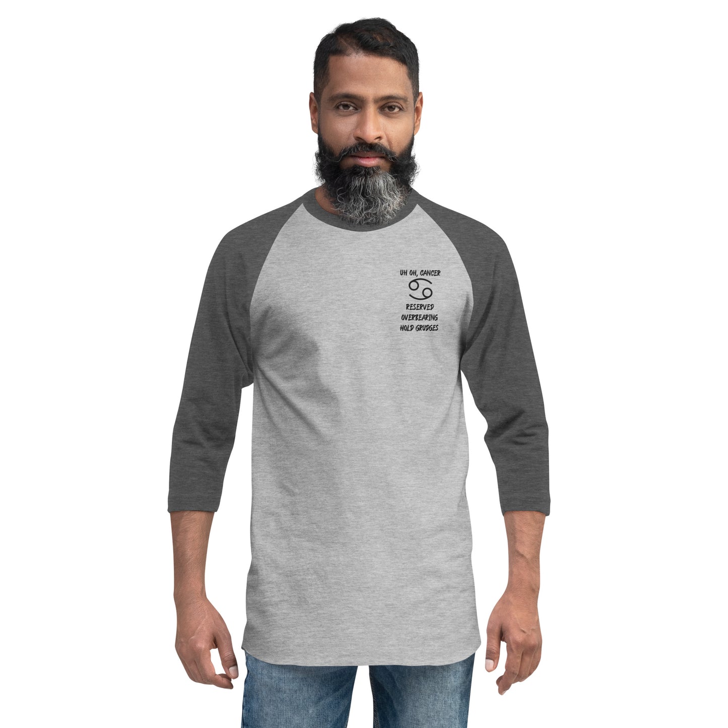 “Uh Oh, Cancer” Unisex 3/4 Sleeve Raglan Shirt