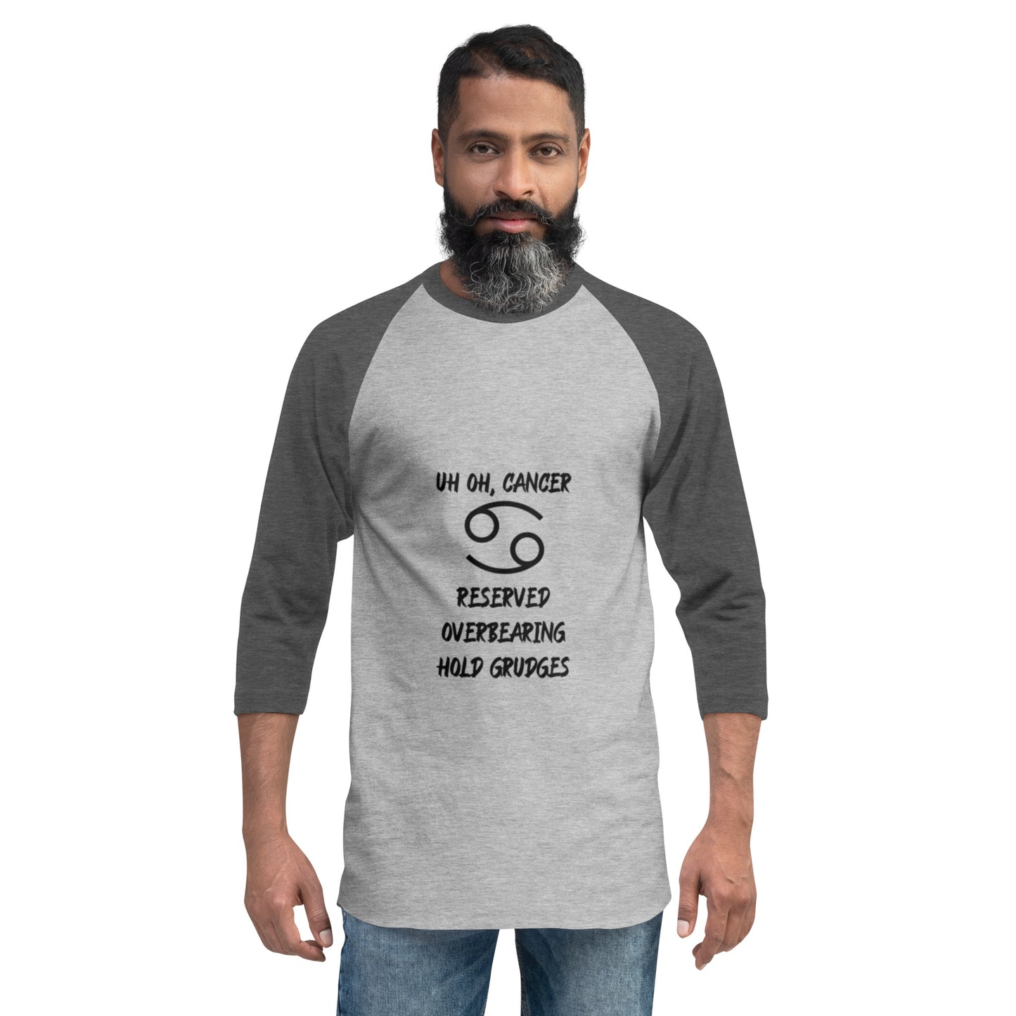 “Uh Oh, Cancer” Unisex 3/4 Sleeve Raglan Shirt