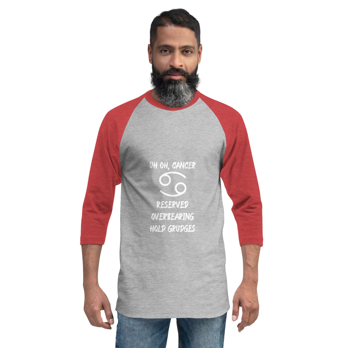 “Uh Oh, Cancer” Unisex 3/4 Sleeve Raglan Shirt
