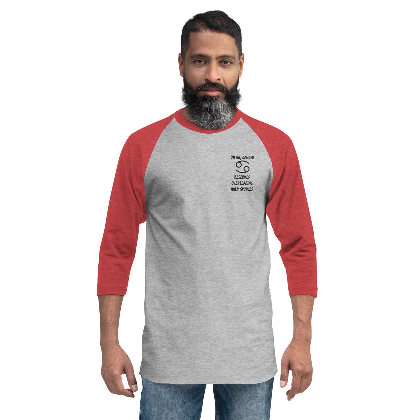“Uh Oh, Cancer” Unisex 3/4 Sleeve Raglan Shirt
