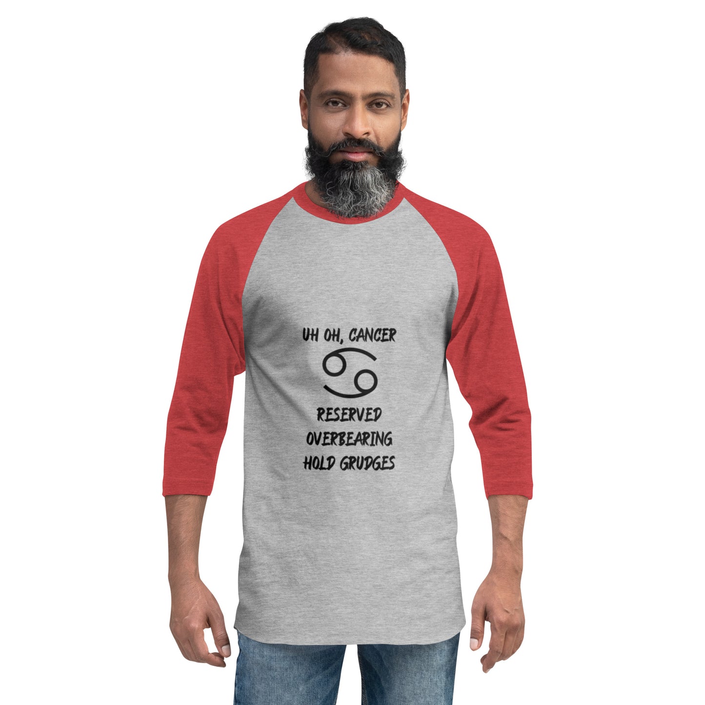 “Uh Oh, Cancer” Unisex 3/4 Sleeve Raglan Shirt