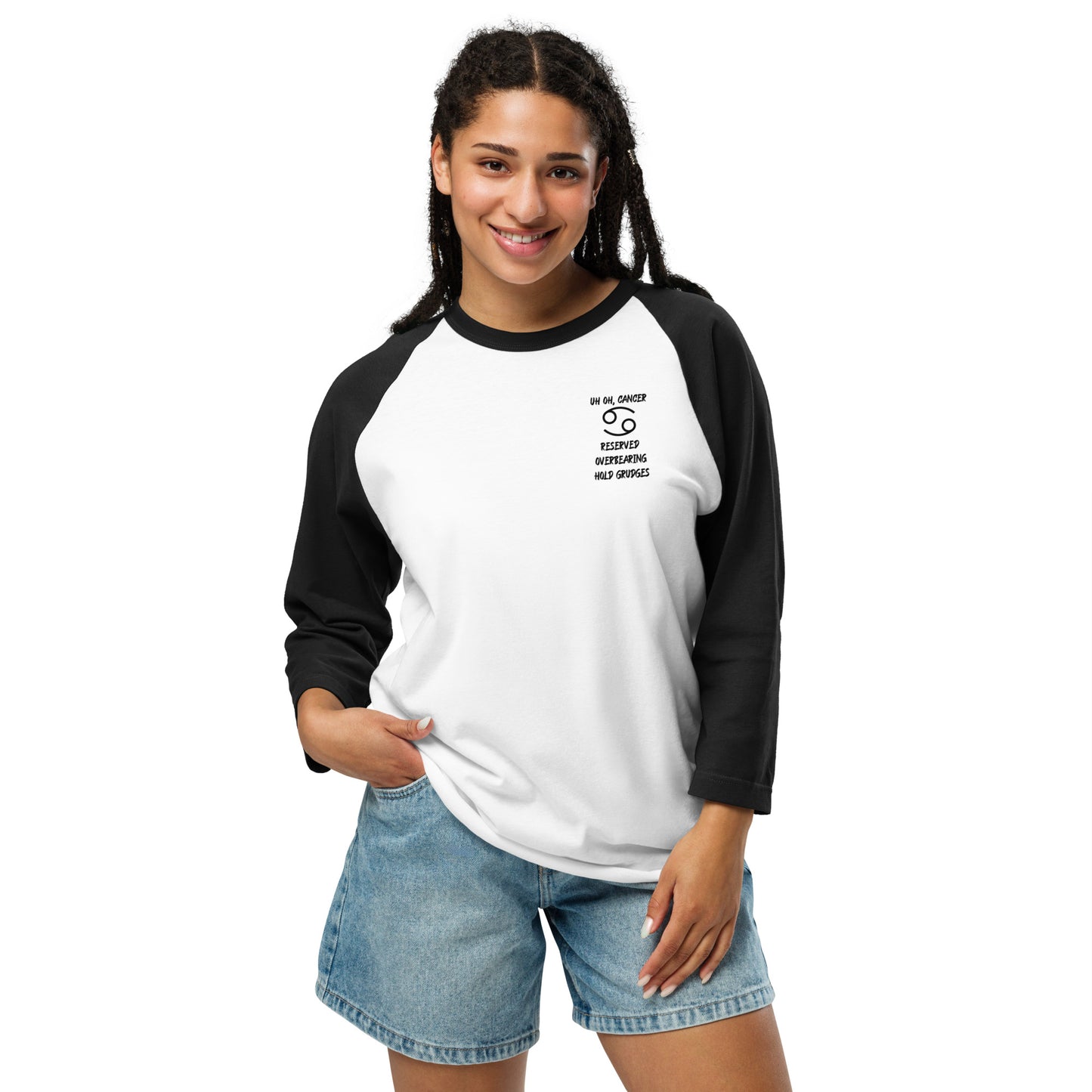 “Uh Oh, Cancer” Unisex 3/4 Sleeve Raglan Shirt
