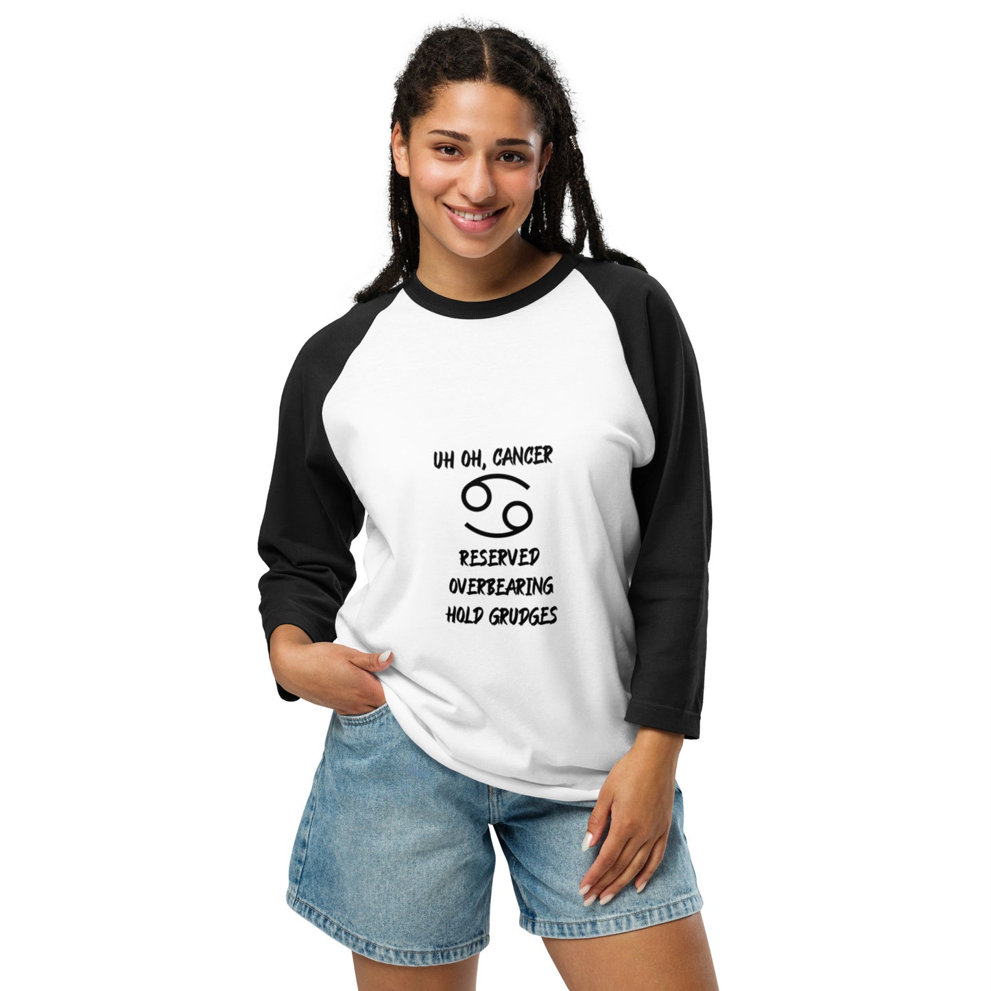 “Uh Oh, Cancer” Unisex 3/4 Sleeve Raglan Shirt