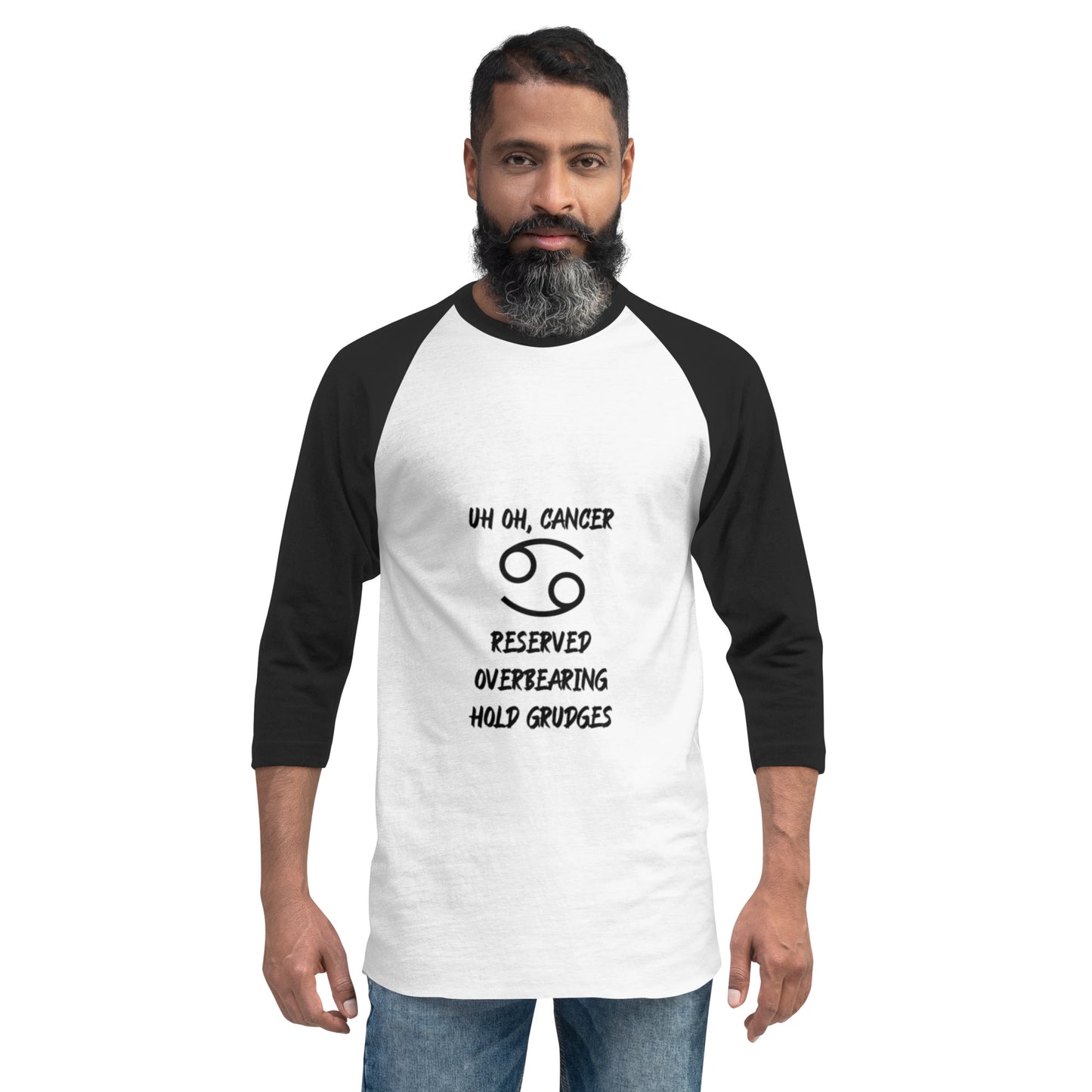 “Uh Oh, Cancer” Unisex 3/4 Sleeve Raglan Shirt