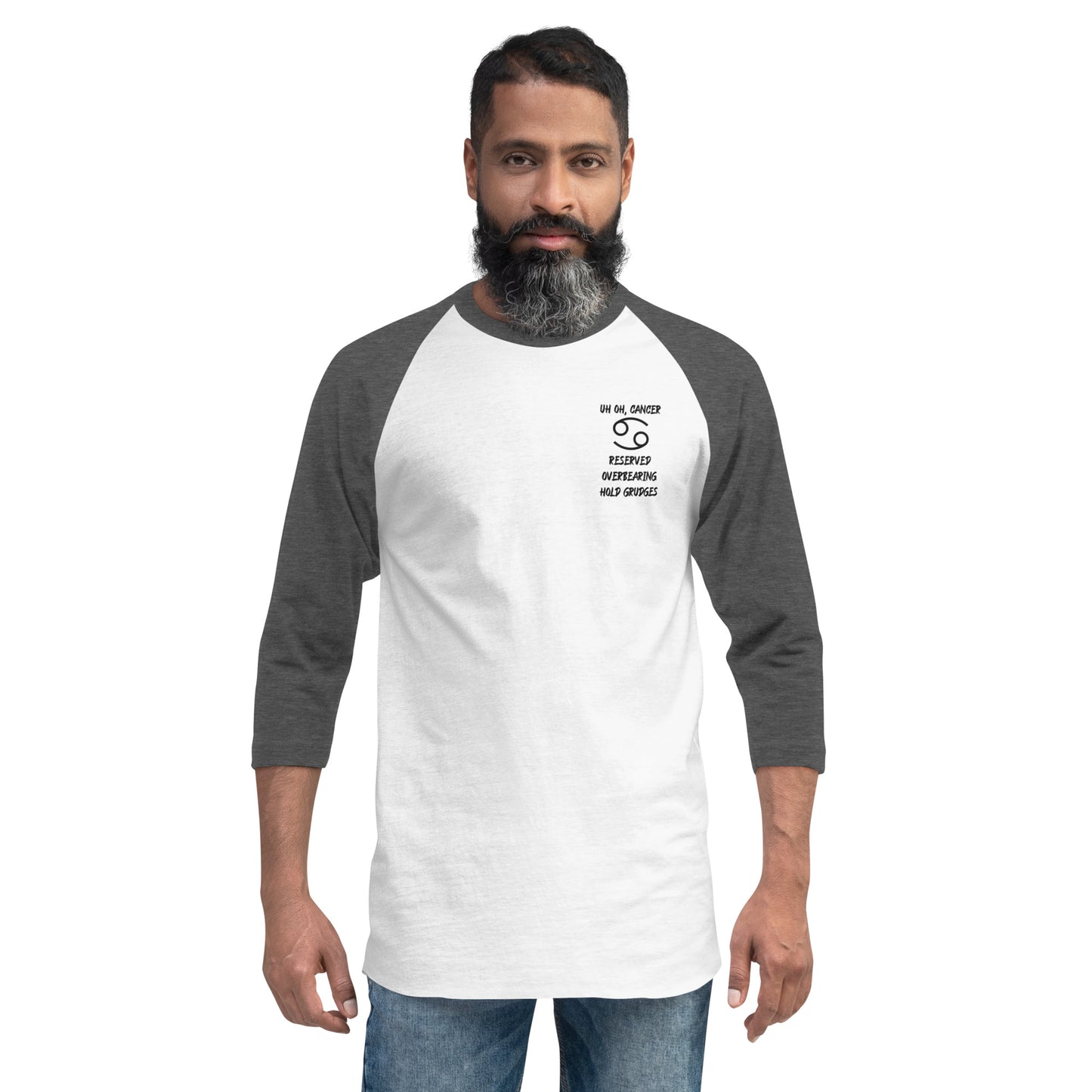 “Uh Oh, Cancer” Unisex 3/4 Sleeve Raglan Shirt