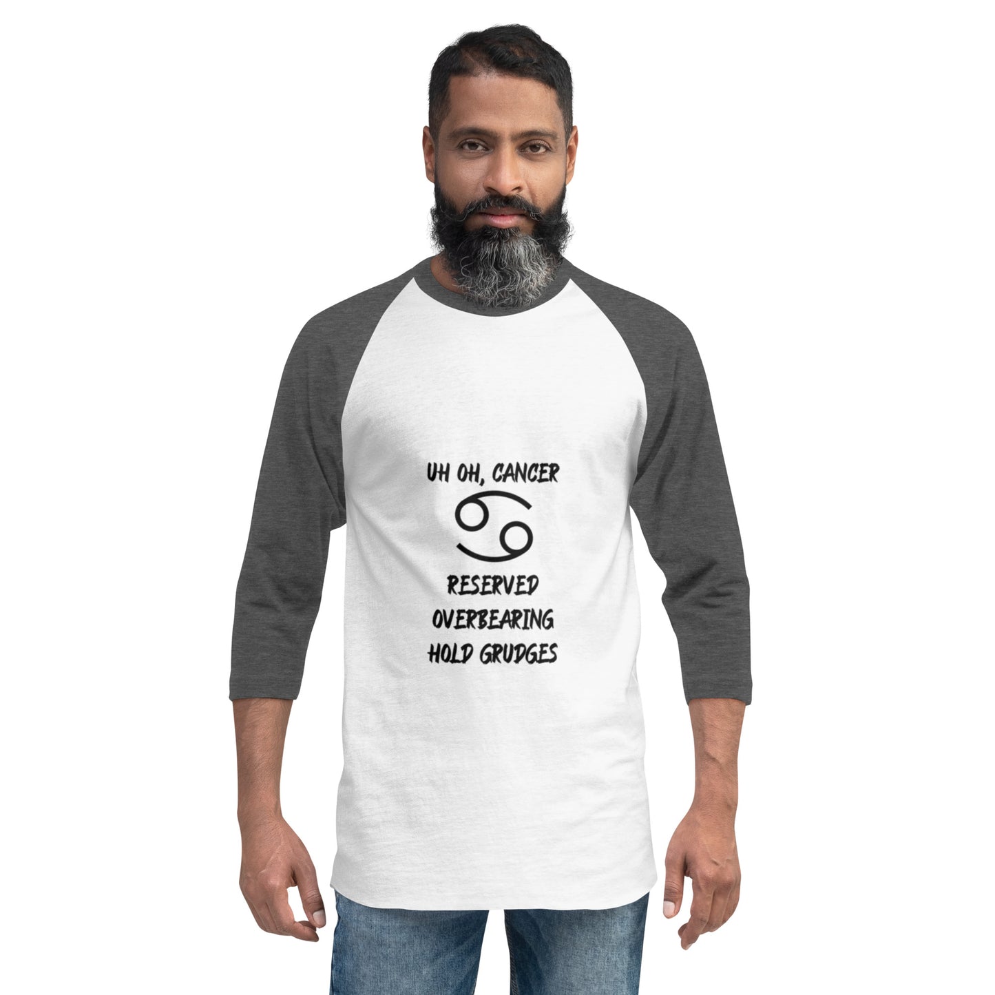 “Uh Oh, Cancer” Unisex 3/4 Sleeve Raglan Shirt