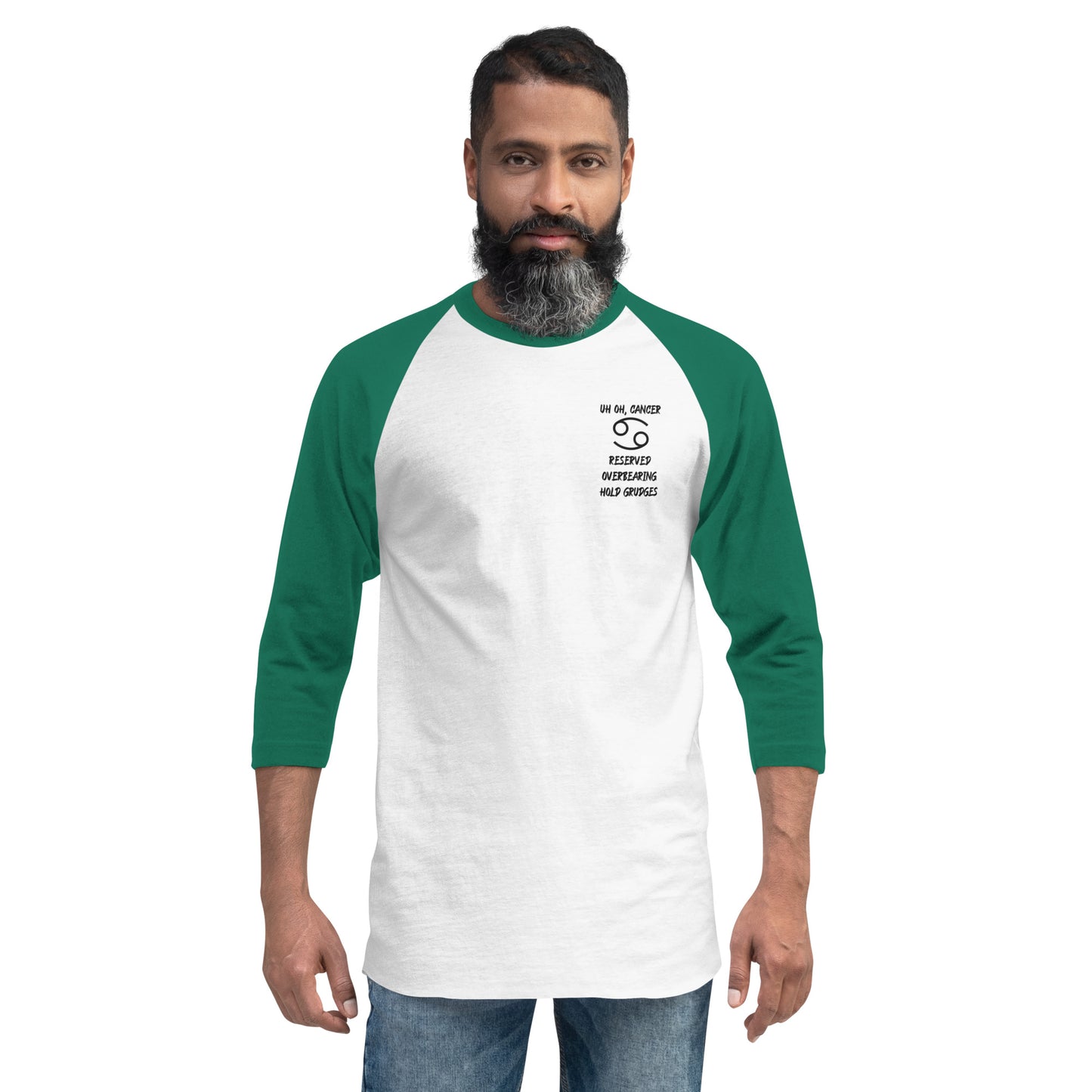“Uh Oh, Cancer” Unisex 3/4 Sleeve Raglan Shirt