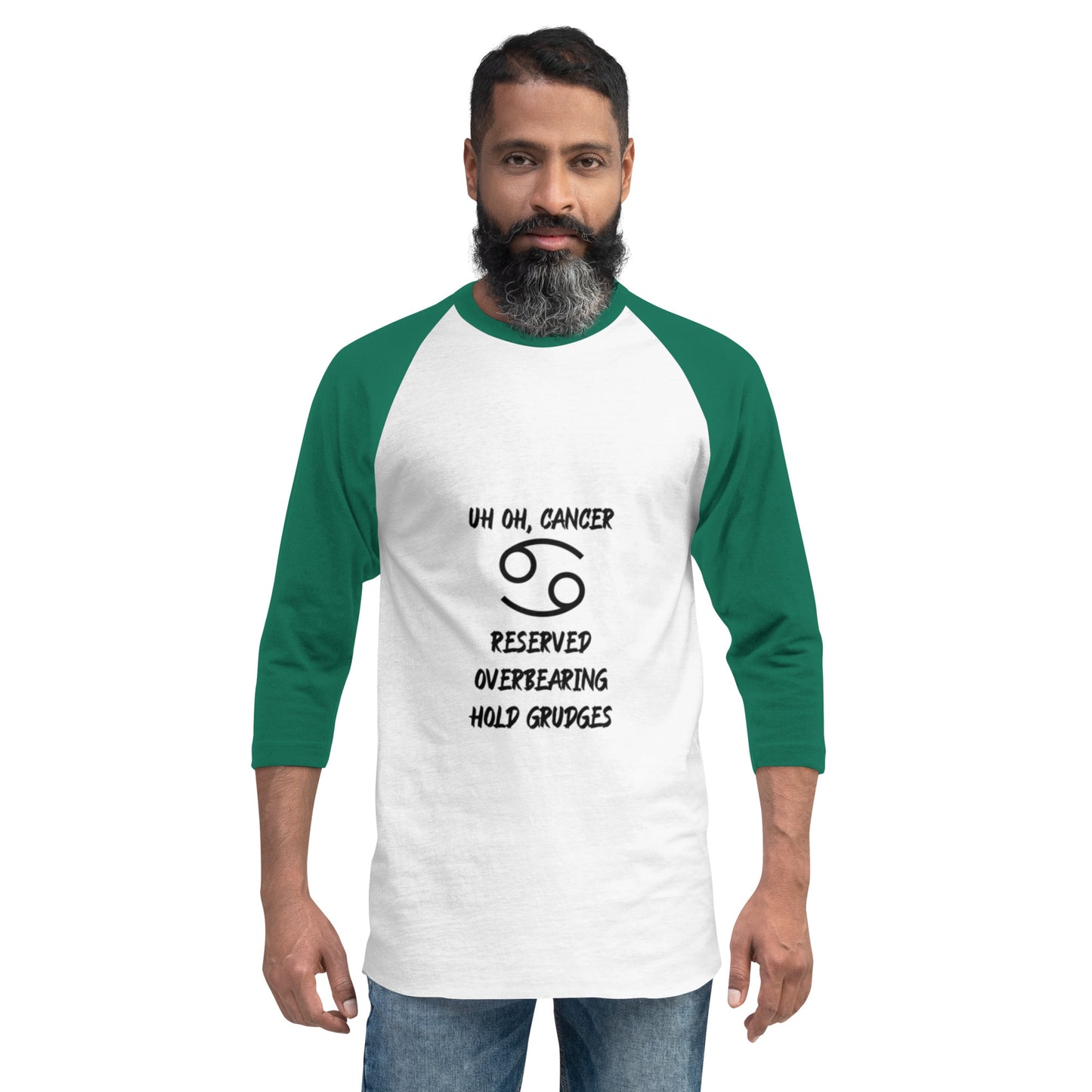 “Uh Oh, Cancer” Unisex 3/4 Sleeve Raglan Shirt