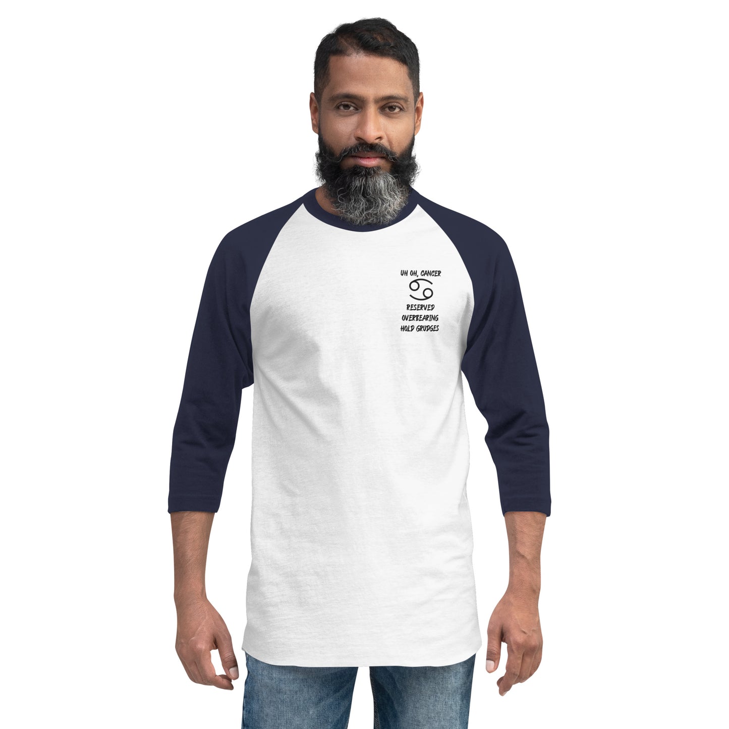 “Uh Oh, Cancer” Unisex 3/4 Sleeve Raglan Shirt