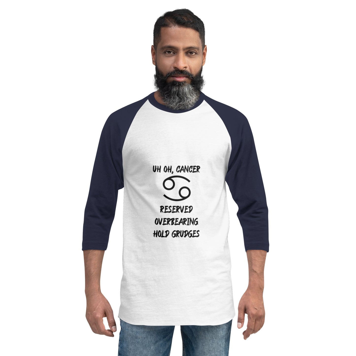 “Uh Oh, Cancer” Unisex 3/4 Sleeve Raglan Shirt