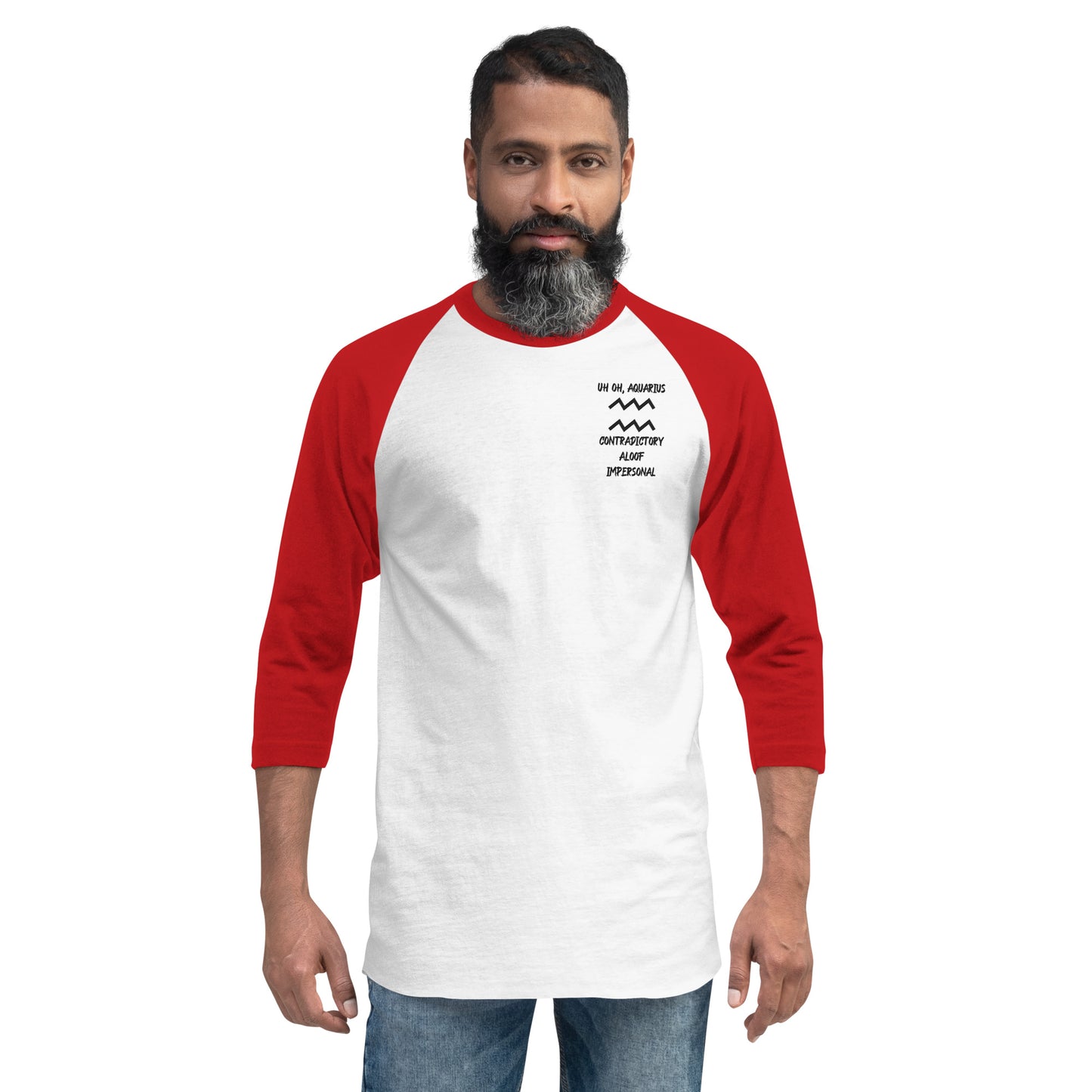 “Uh Oh, Aquarius” Unisex 3/4 Sleeve Raglan Shirt