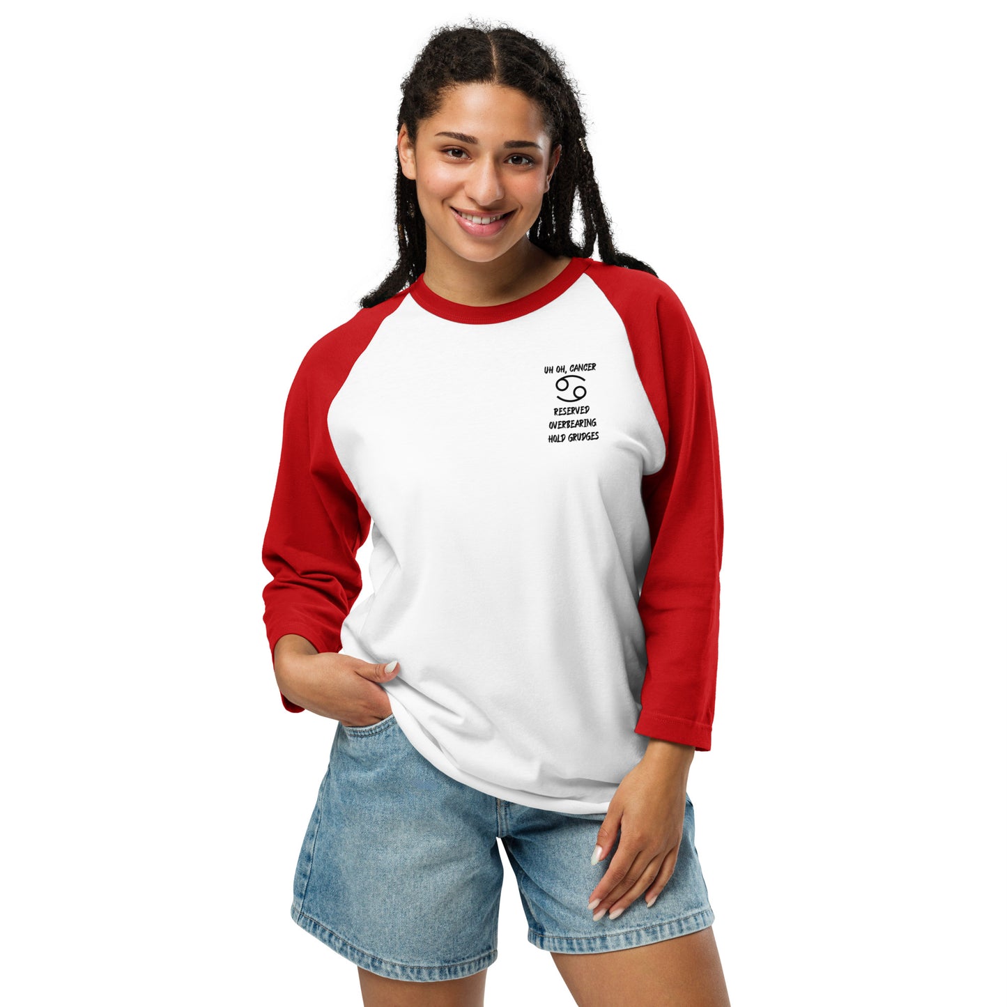 “Uh Oh, Cancer” Unisex 3/4 Sleeve Raglan Shirt