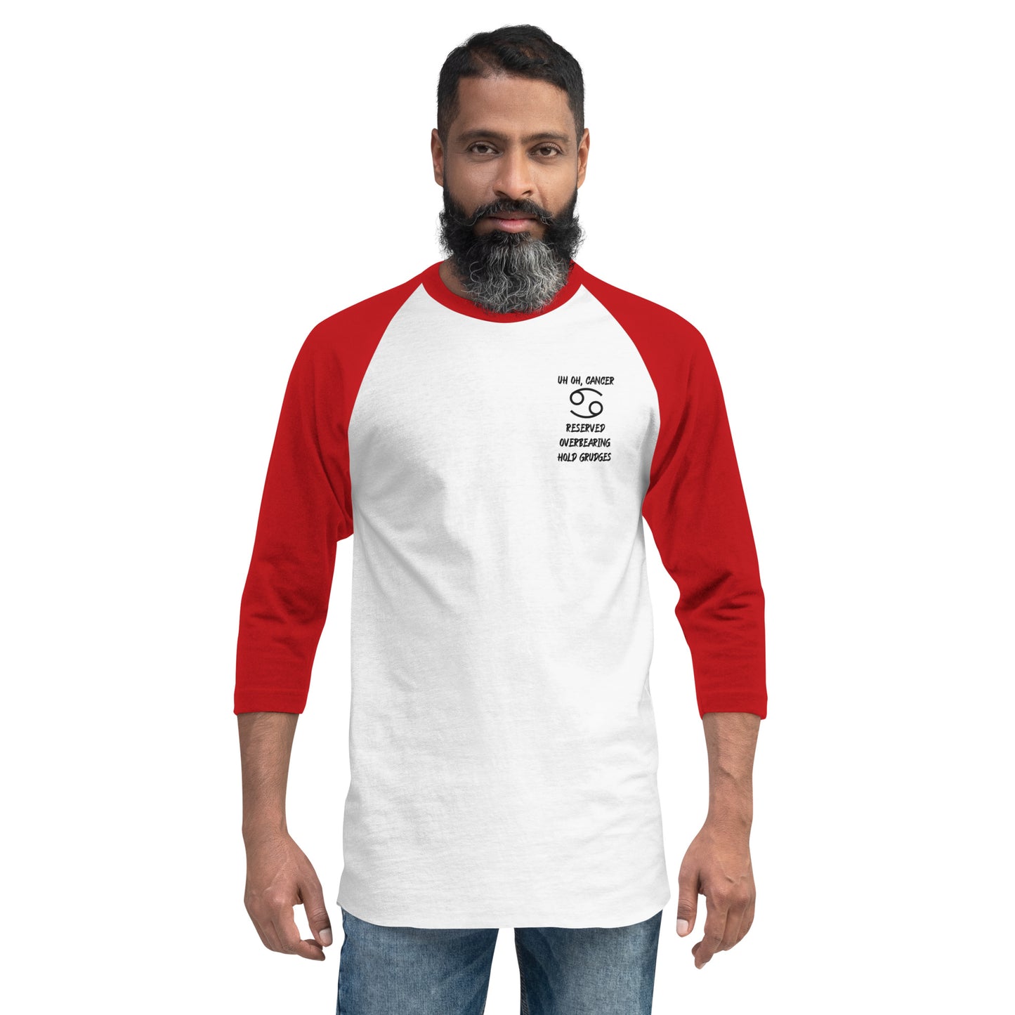 “Uh Oh, Cancer” Unisex 3/4 Sleeve Raglan Shirt