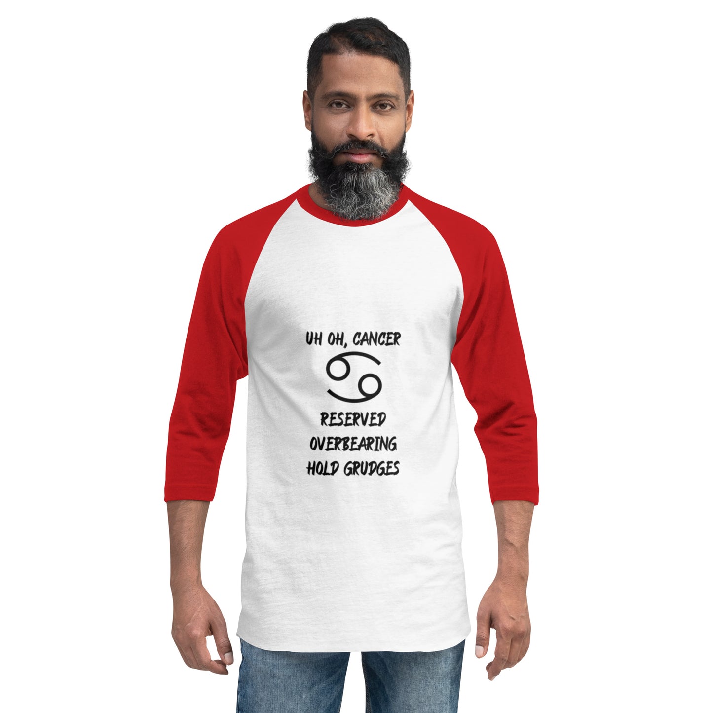 “Uh Oh, Cancer” Unisex 3/4 Sleeve Raglan Shirt