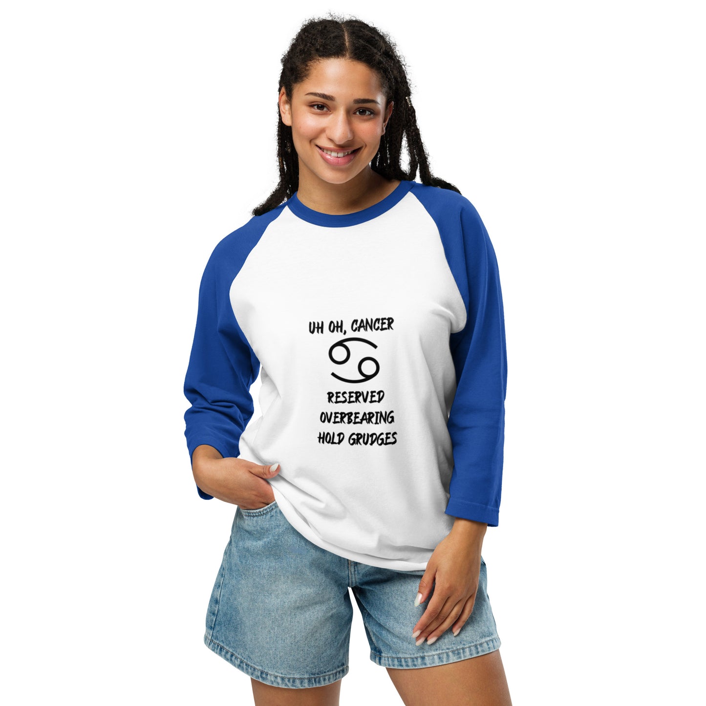 “Uh Oh, Cancer” Unisex 3/4 Sleeve Raglan Shirt