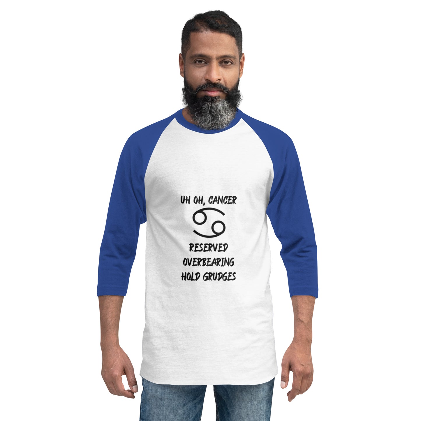 “Uh Oh, Cancer” Unisex 3/4 Sleeve Raglan Shirt