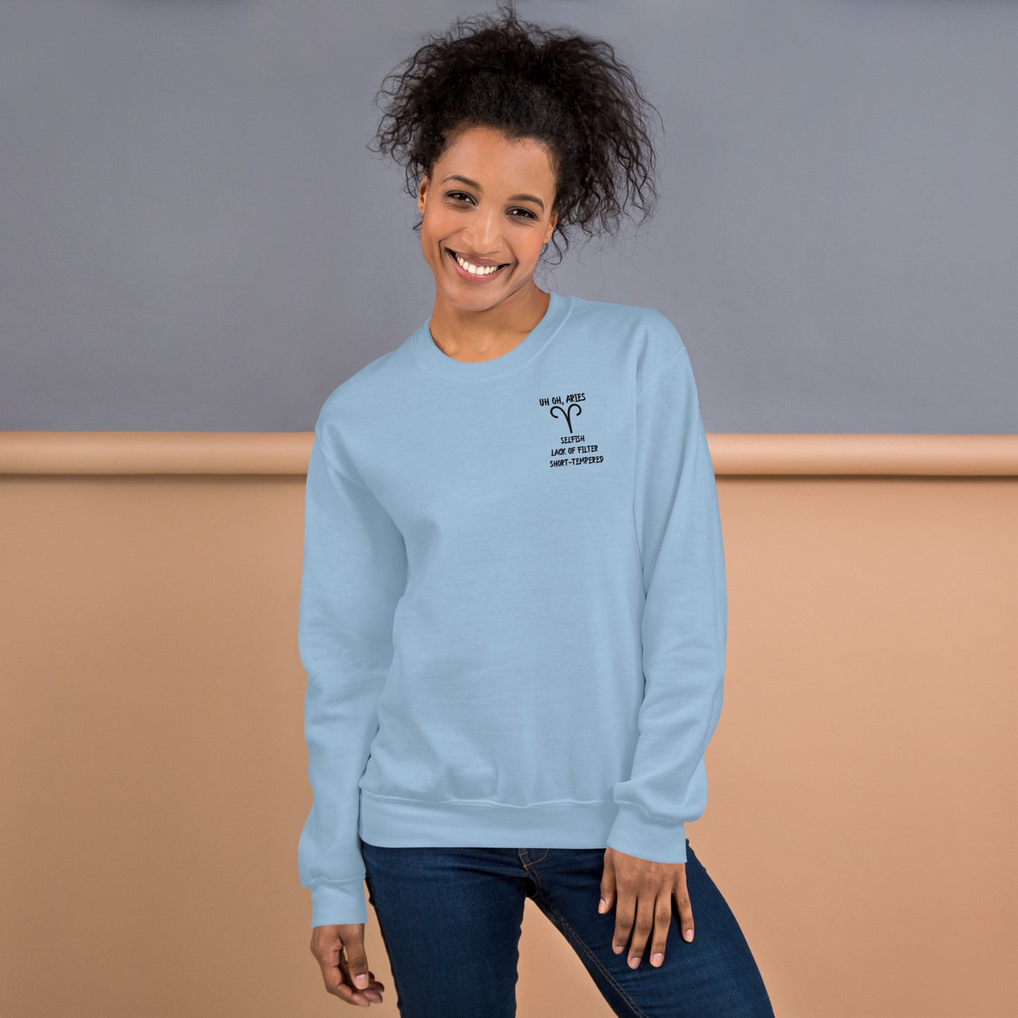“Uh Oh, Aries” Unisex Sweatshirt
