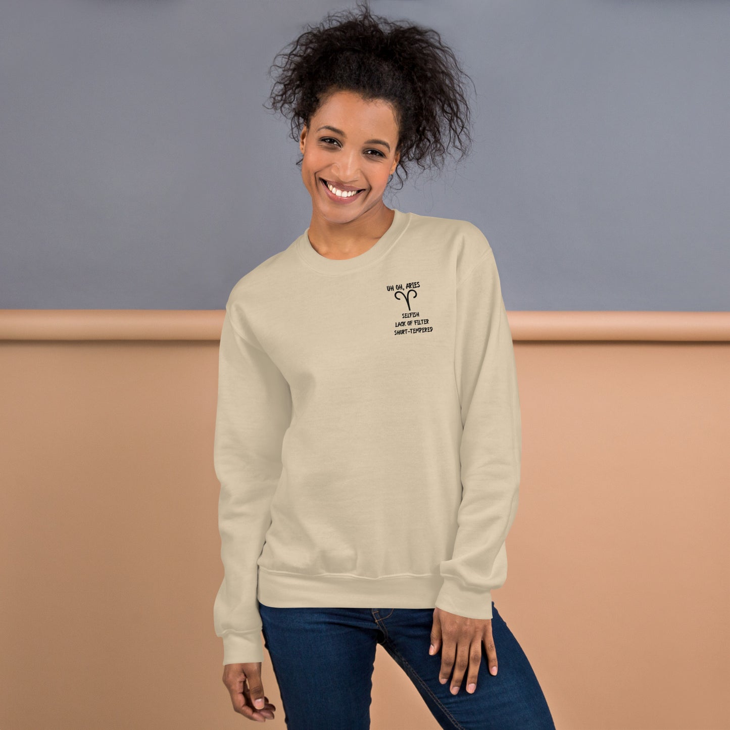 “Uh Oh, Aries” Unisex Sweatshirt