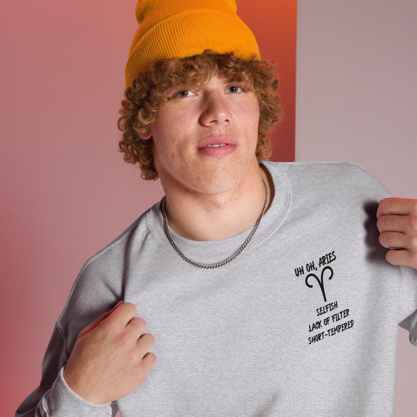 “Uh Oh, Aries” Unisex Sweatshirt
