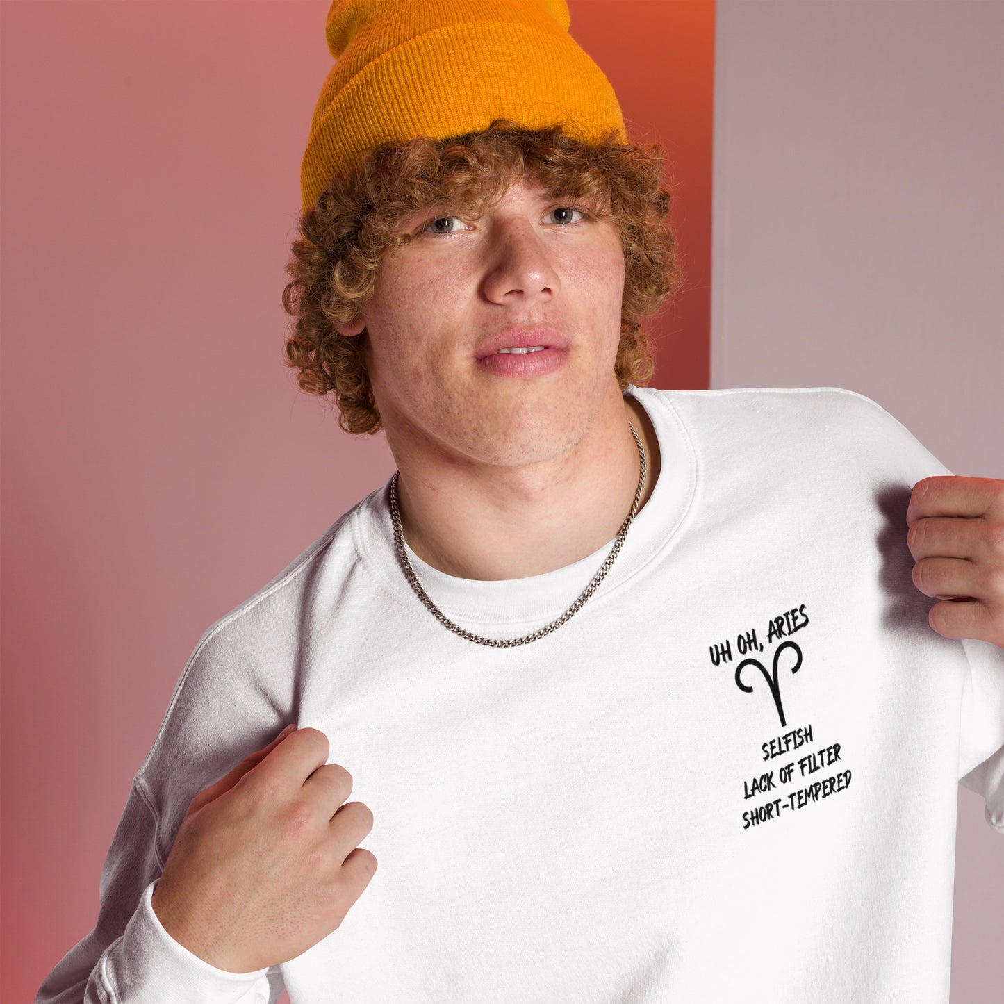 “Uh Oh, Aries” Unisex Sweatshirt