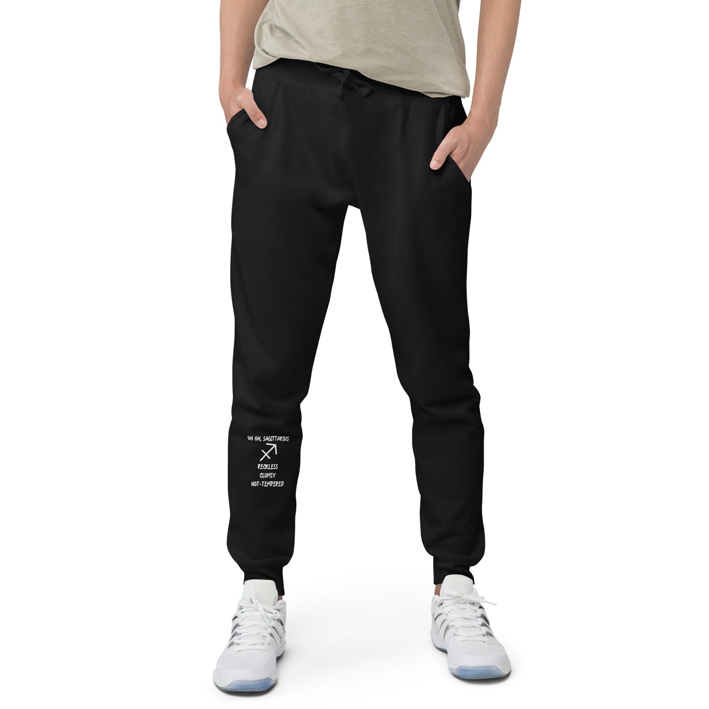 “Uh Oh, Sagittarius” Unisex Fleece Sweatpants