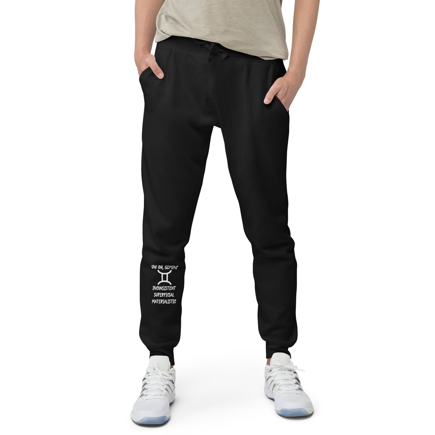 “Uh Oh, Gemini” Unisex Fleece Sweatpants