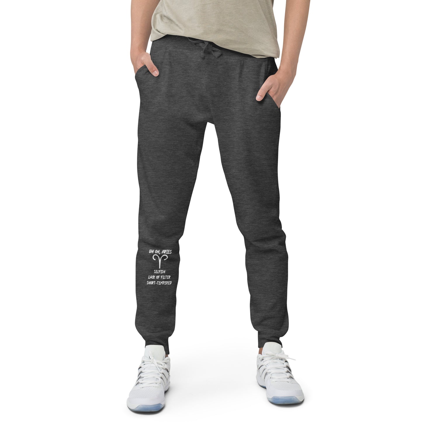 “Uh Oh, Aries” Unisex Fleece Sweatpants