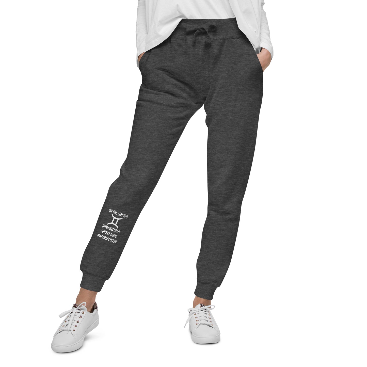 “Uh Oh, Gemini” Unisex Fleece Sweatpants