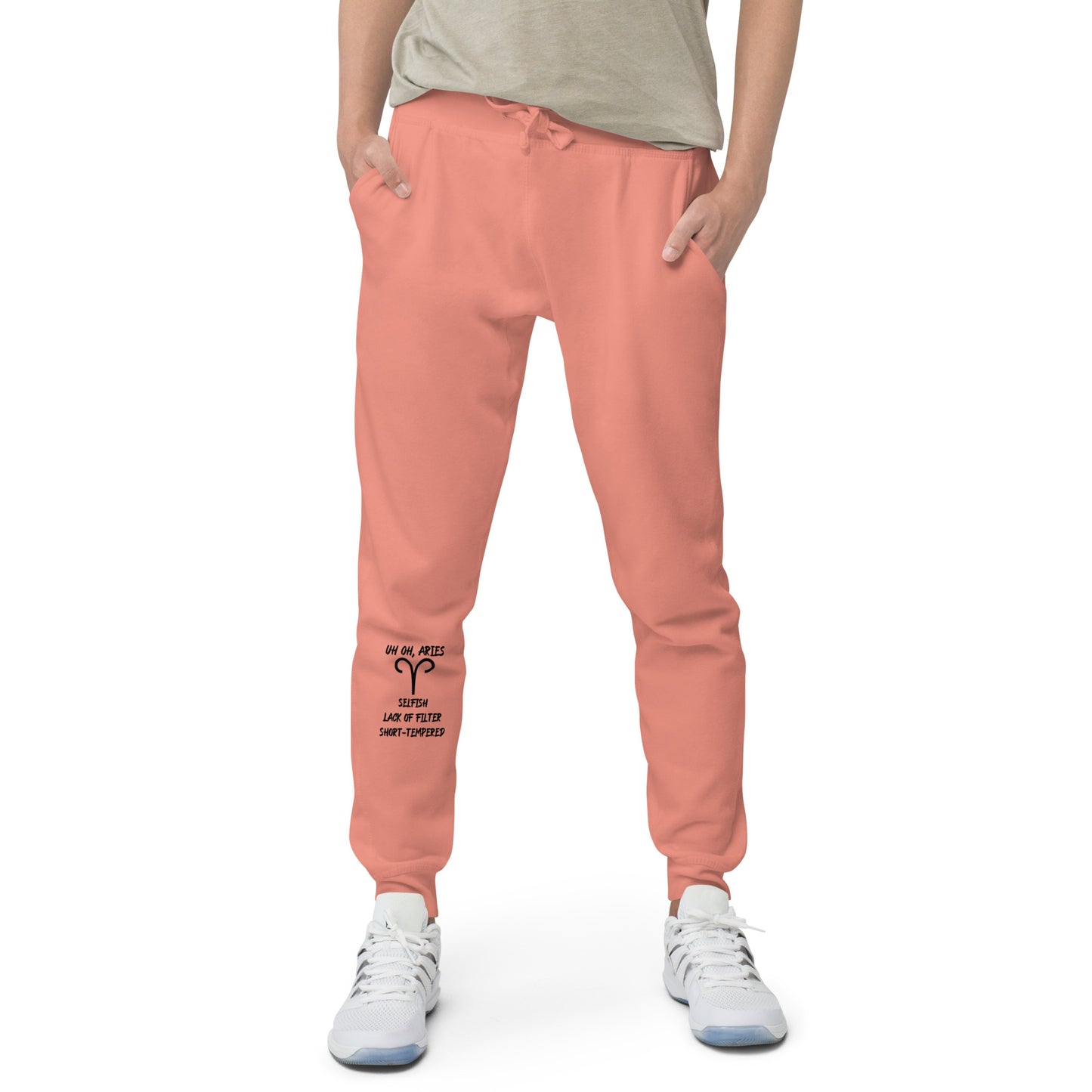 “Uh Oh, Aries” Unisex Fleece Sweatpants