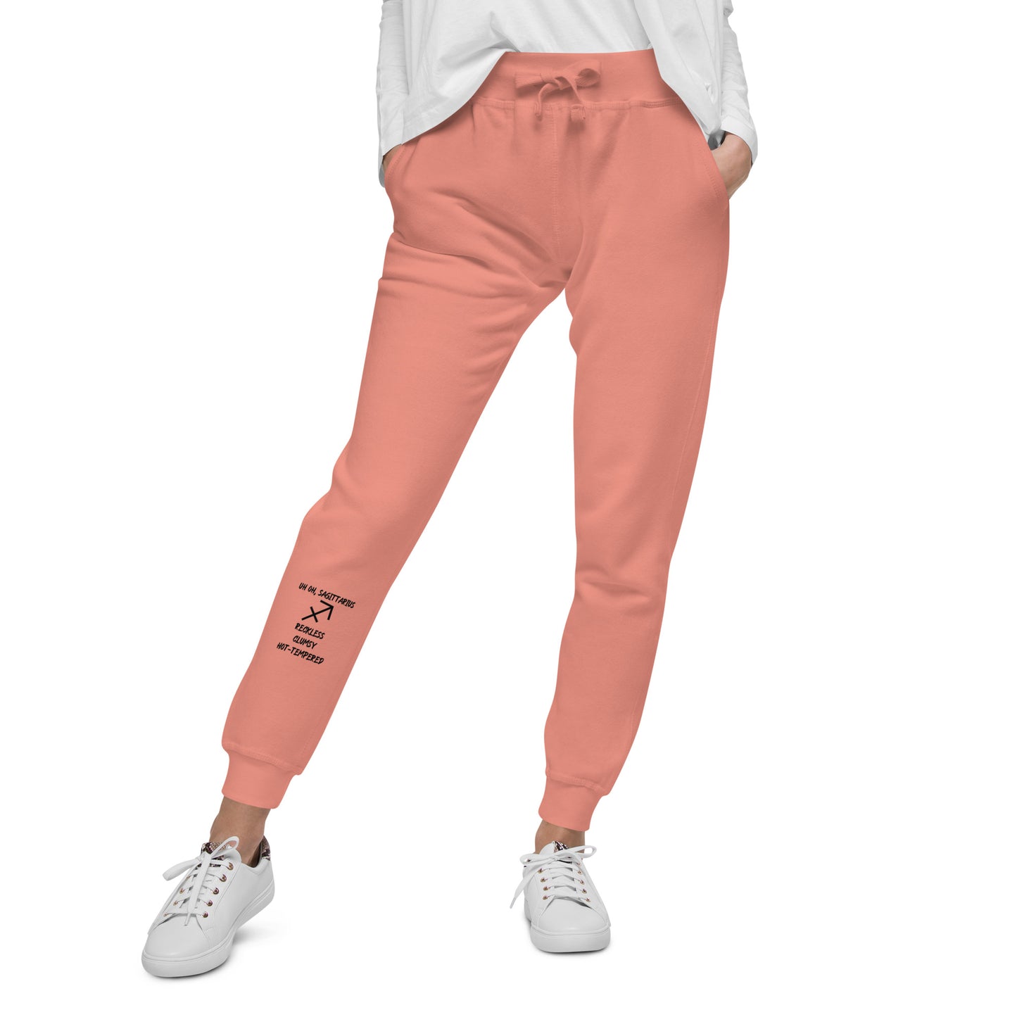 “Uh Oh, Sagittarius” Unisex Fleece Sweatpants
