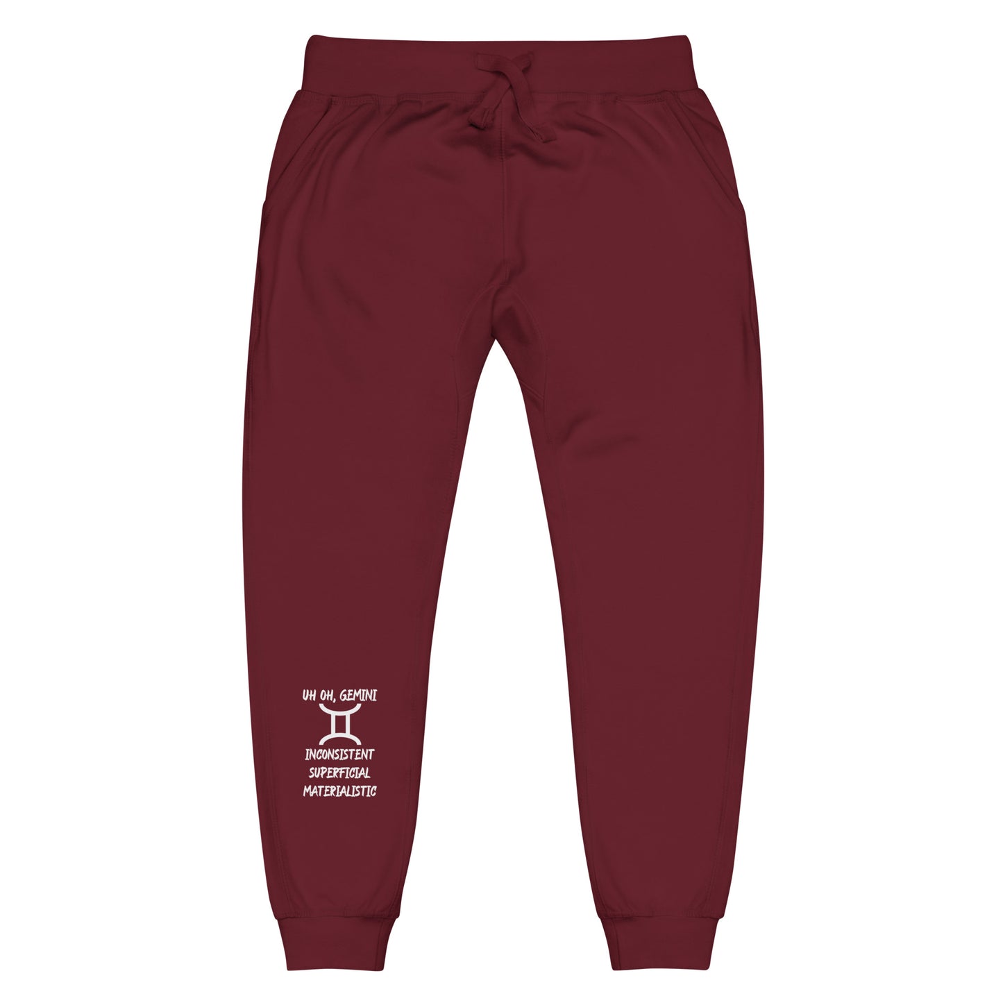 “Uh Oh, Gemini” Unisex Fleece Sweatpants