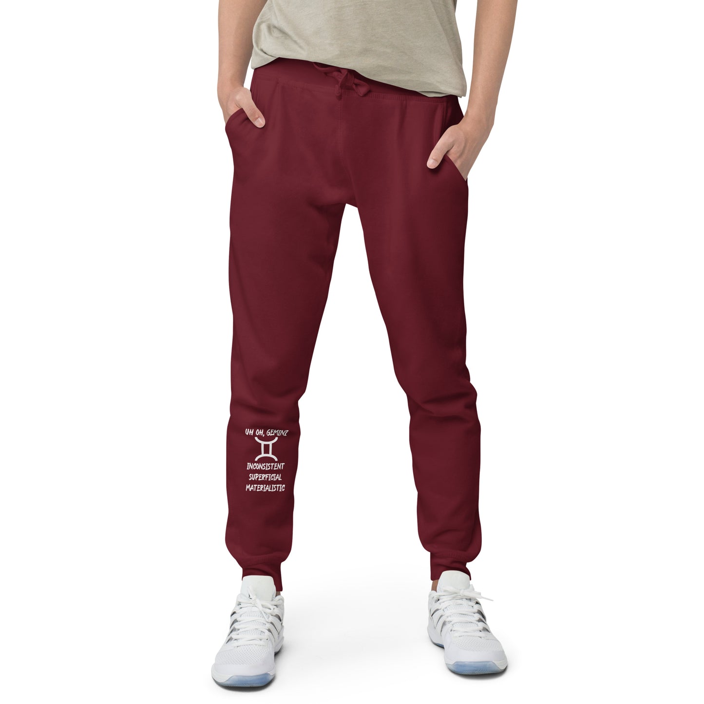 “Uh Oh, Gemini” Unisex Fleece Sweatpants