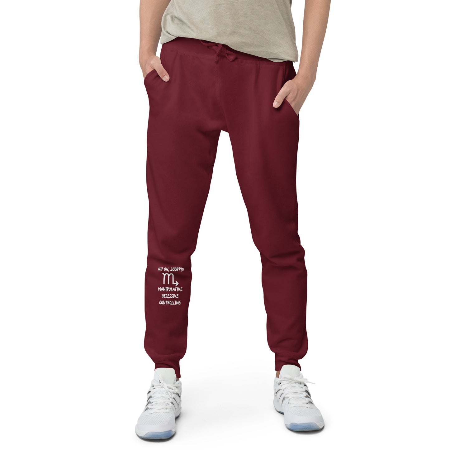“Uh Oh, Scorpio” Unisex Fleece Sweatpants