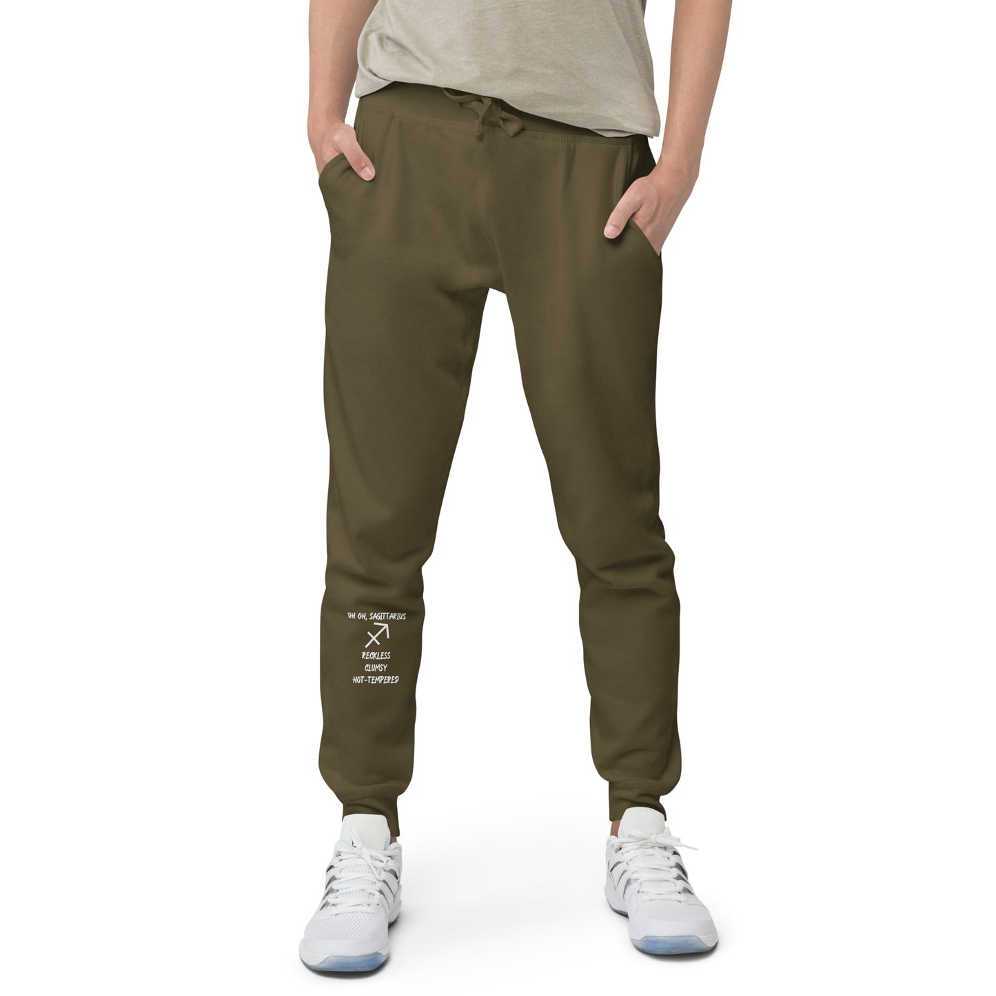 “Uh Oh, Sagittarius” Unisex Fleece Sweatpants