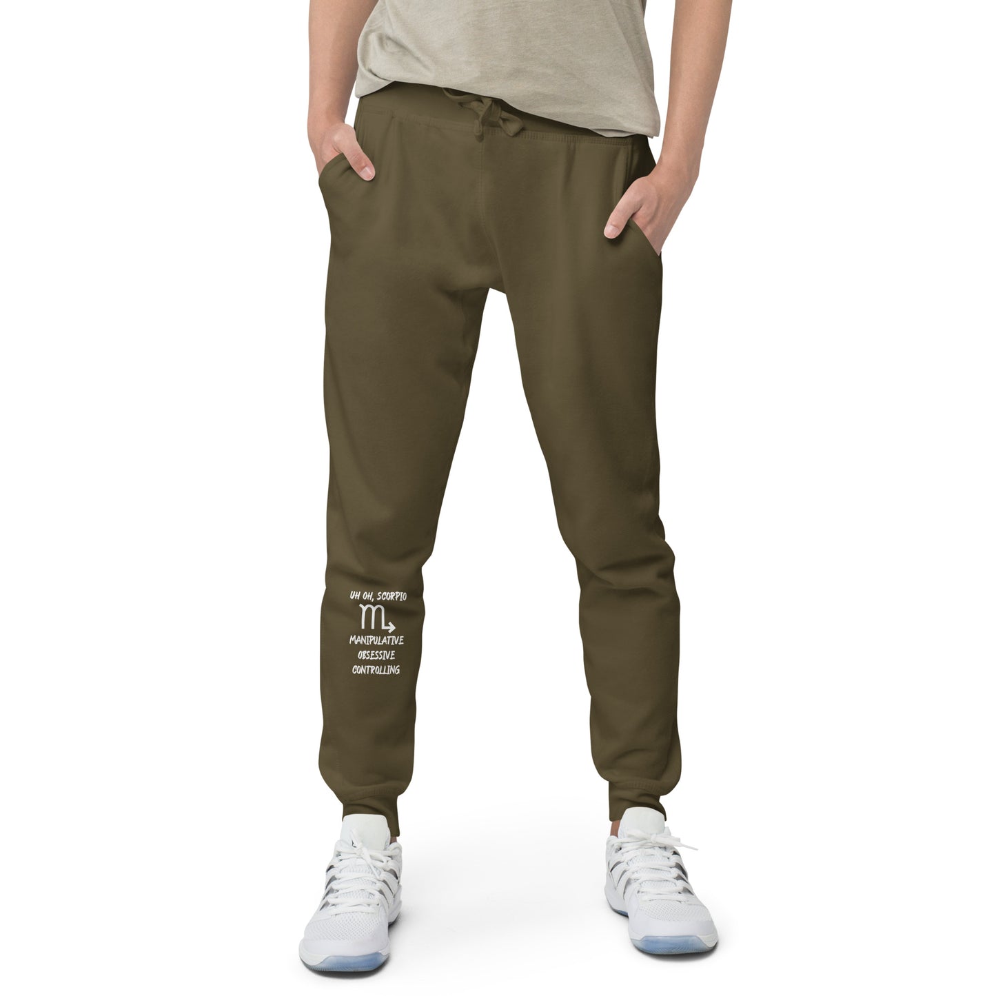 “Uh Oh, Scorpio” Unisex Fleece Sweatpants
