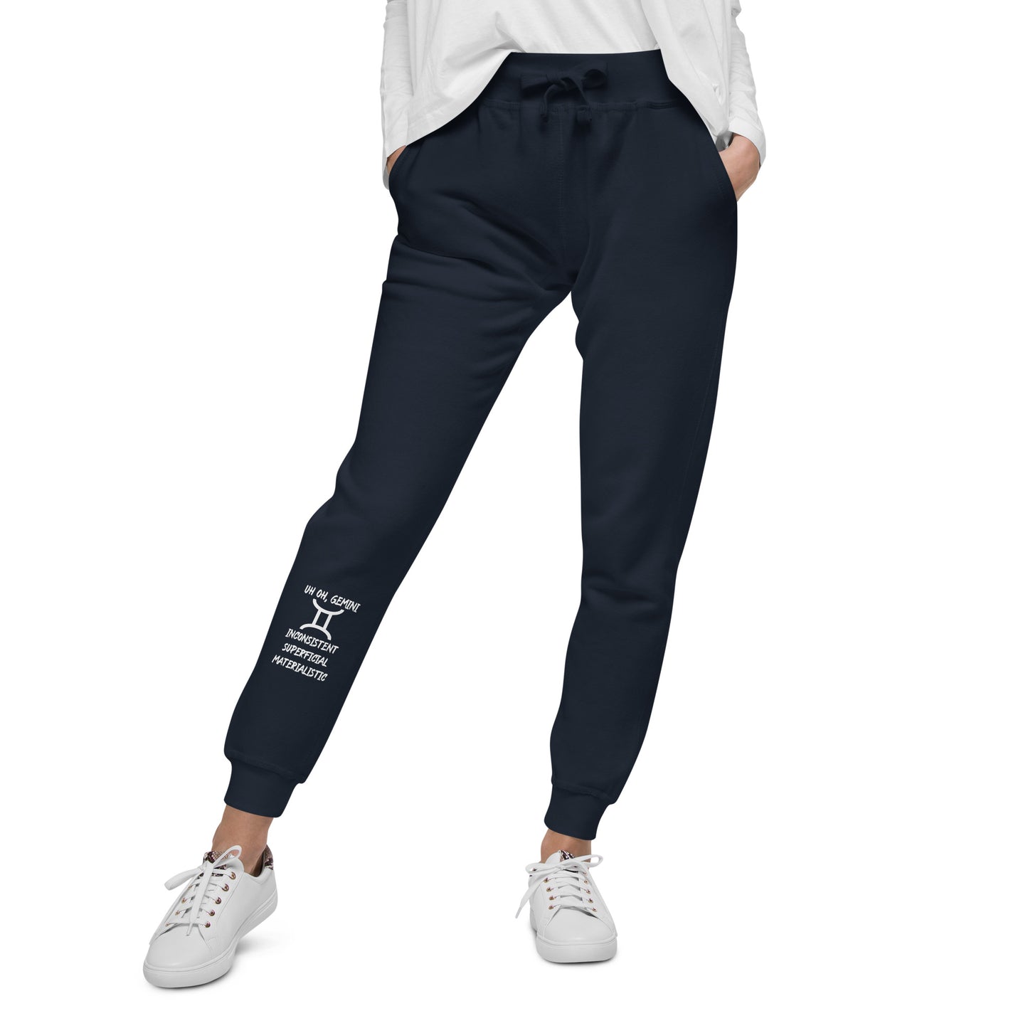 “Uh Oh, Gemini” Unisex Fleece Sweatpants